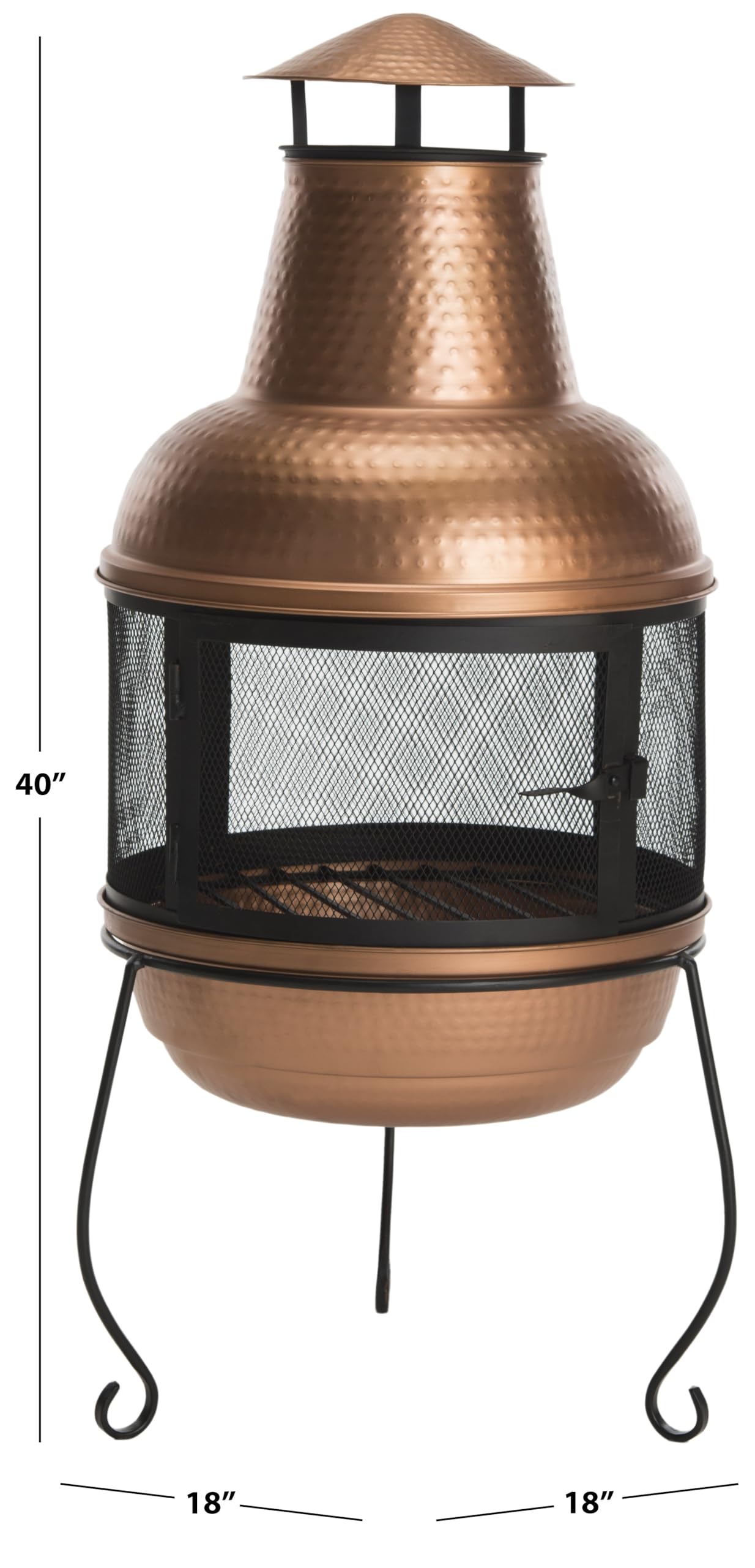 Safavieh Outdoor Collection Lima Copper and Black Chiminea product thumbnail 6