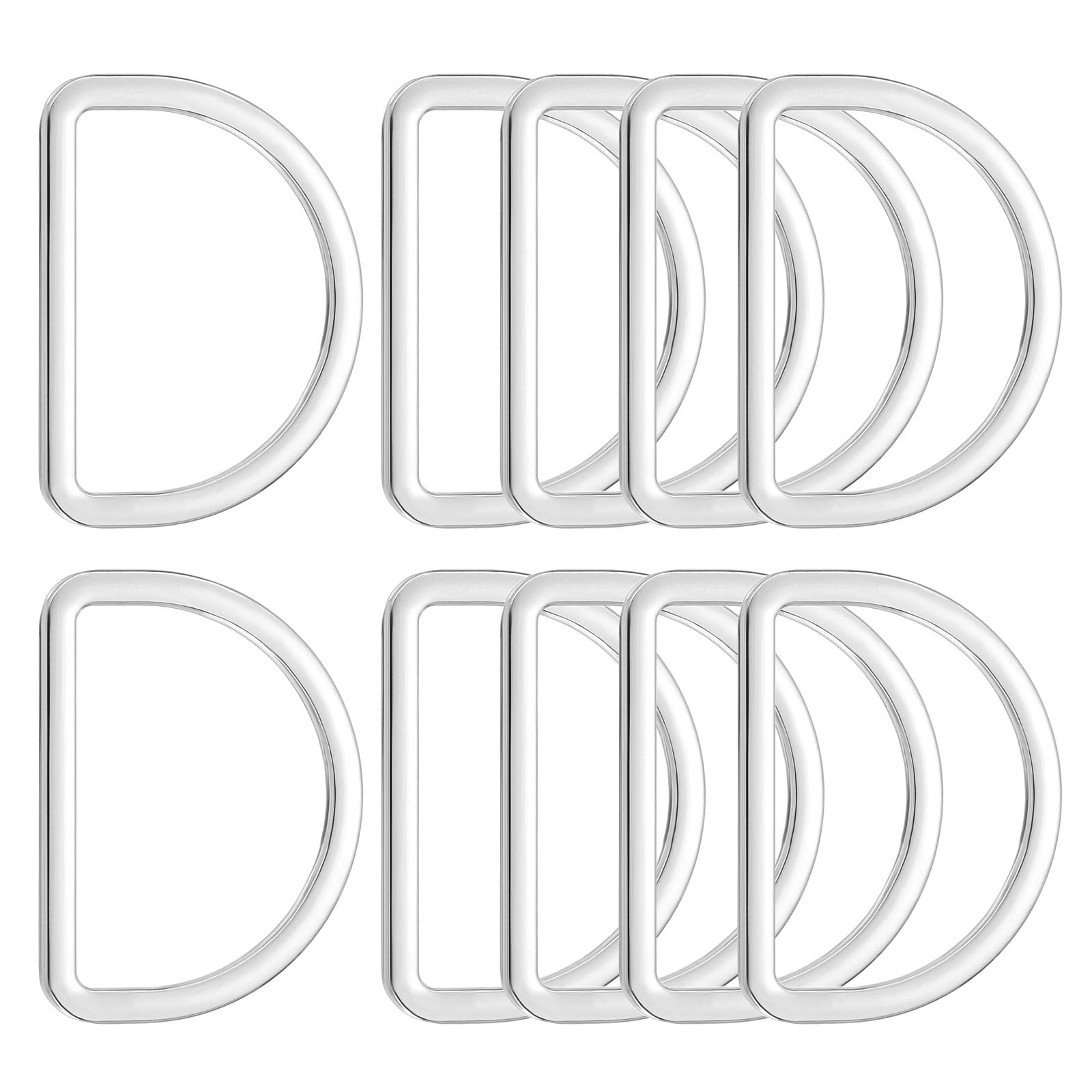 PATIKIL 10pcs Metal D Ring 45mm Heavy Duty Welded Solid D Rings Buckle