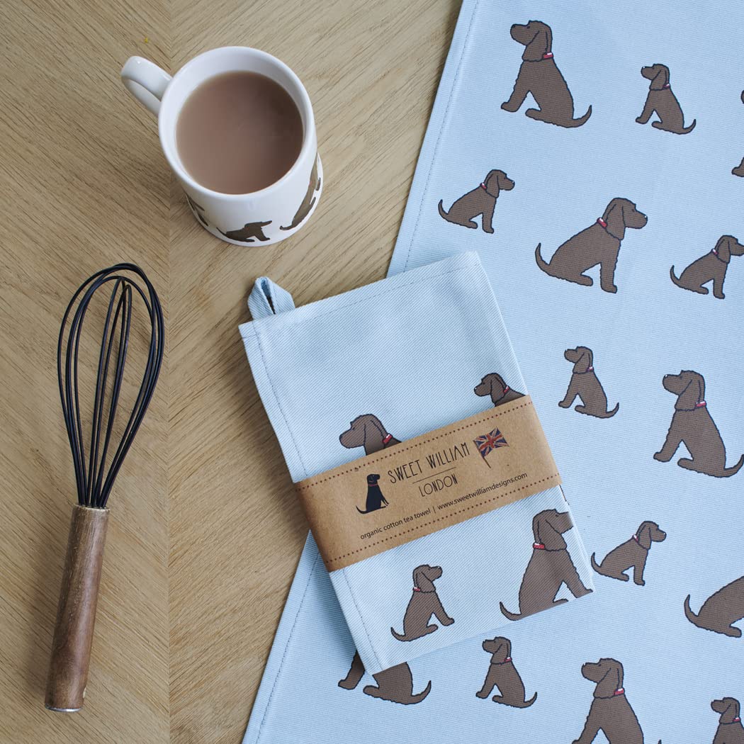 Sweet William Designs Brown With Animal Print Chocolate Cocker Spaniel Tea Towel