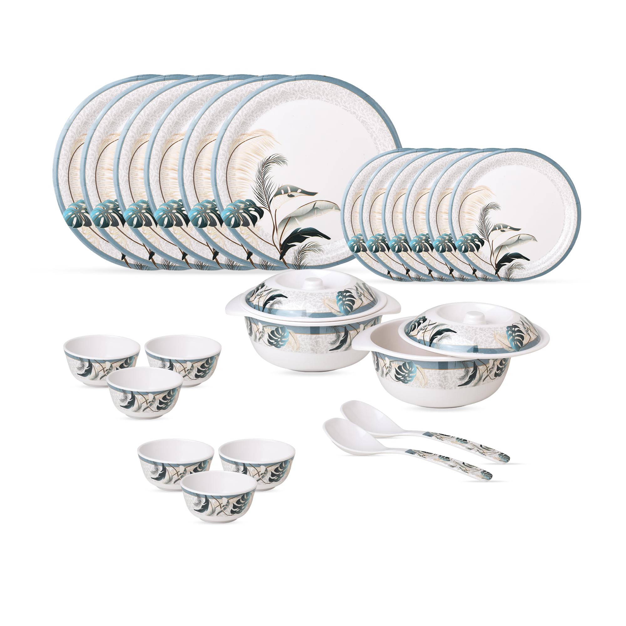 Golden Fish 24-Piece Melamine Dinner Set - Durable & Stylish -1