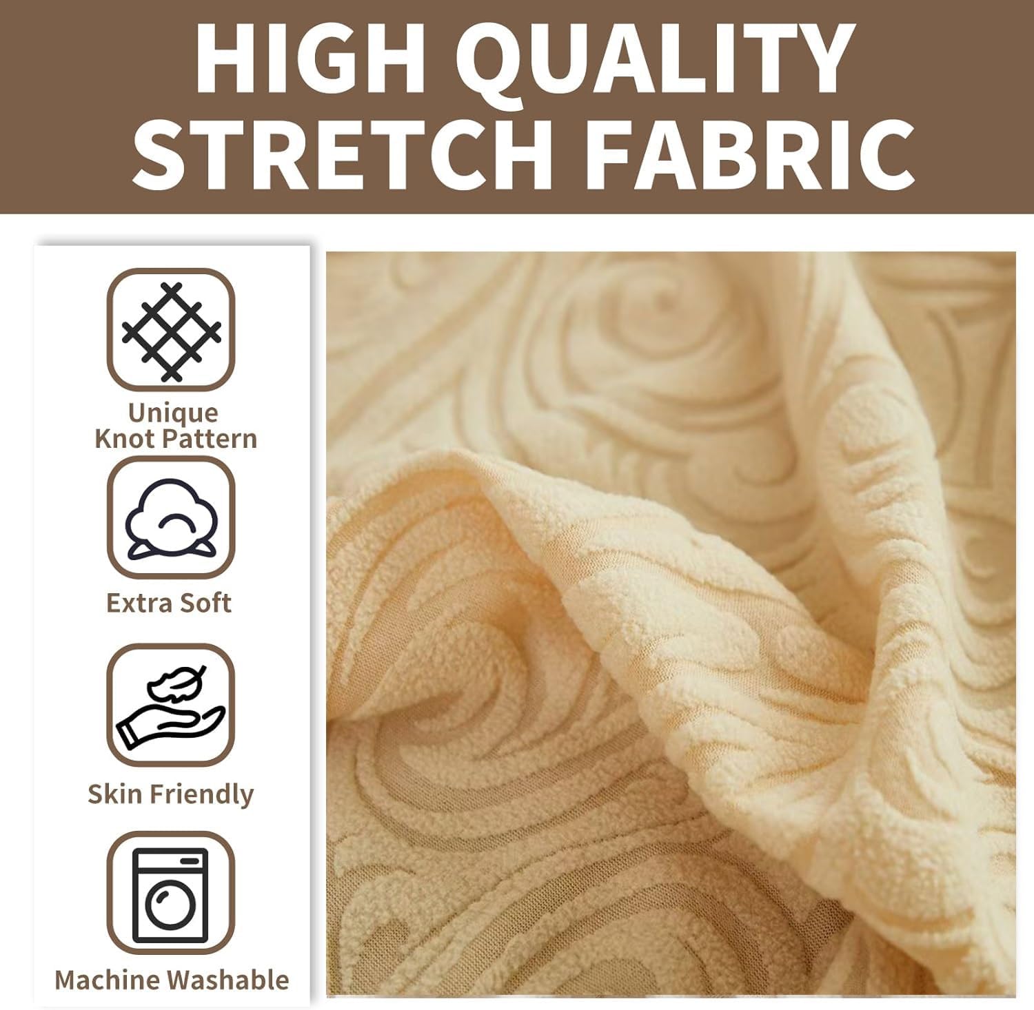 AZMANI TLMQYXZE High Stretch Sofa Cover 1 2 3 4 Seater 1 Piece Sofa Covers Pets Dogs Friendly Non Slip Sofa Slipcovers for Living Room Couch Covers Washable Furniture Protectors(#C3,90CM-140CM)
