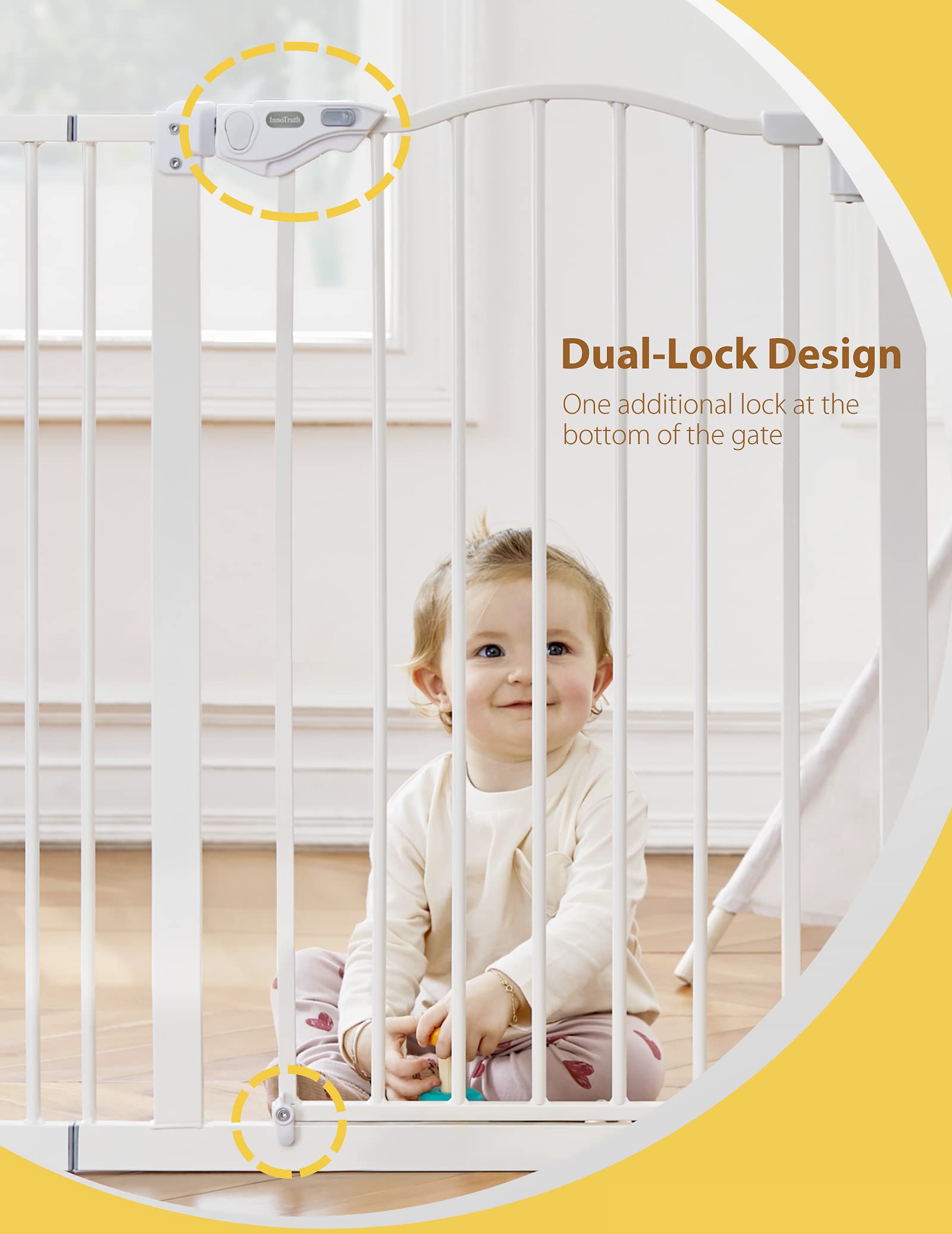 InnoTruth Wide Baby Gate for Dogs, Auto Close Pet Gate 29" to 39.6