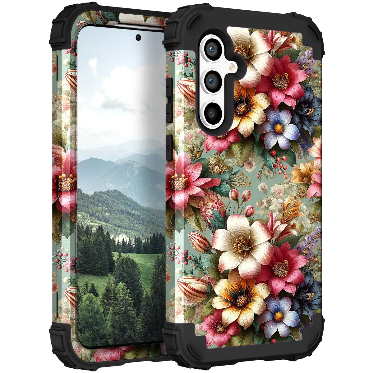 TEECOVER for Samsung Galaxy S25 Plus Case, Heavy-Duty Shockproof Full Protection Hard Plastic Bumper + Soft Silicone Rubber Protective Case for Galaxy