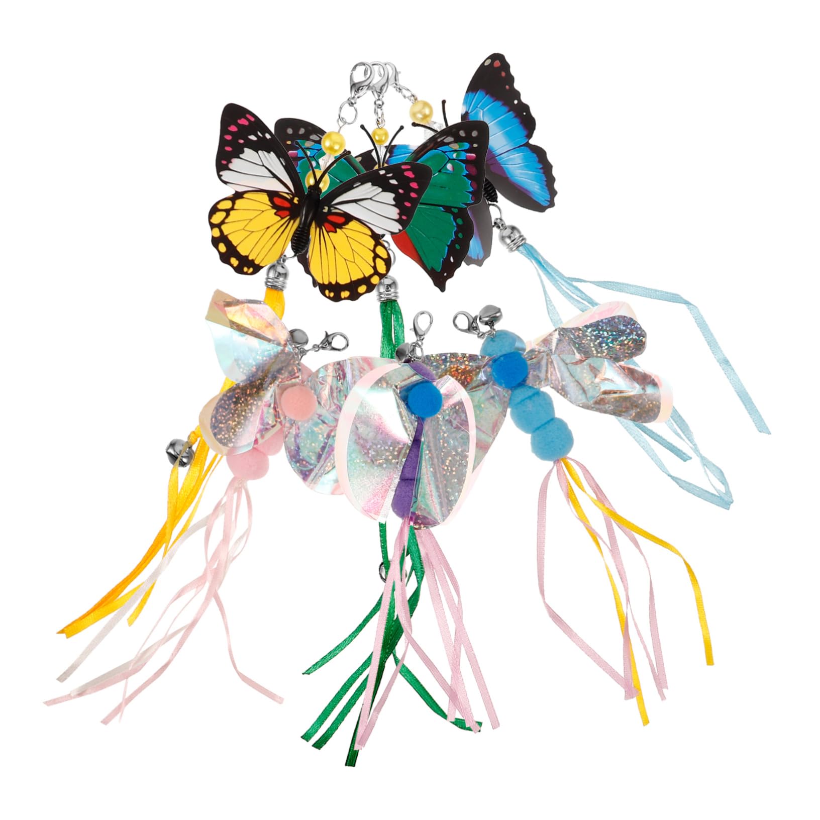 INOOMP 30pièces Accessoires De Remplacement pour De Chat Jouets Insectes Libellule Coccinelle Abeille Interactifs Et Ludiques pour Chats Et Chatons