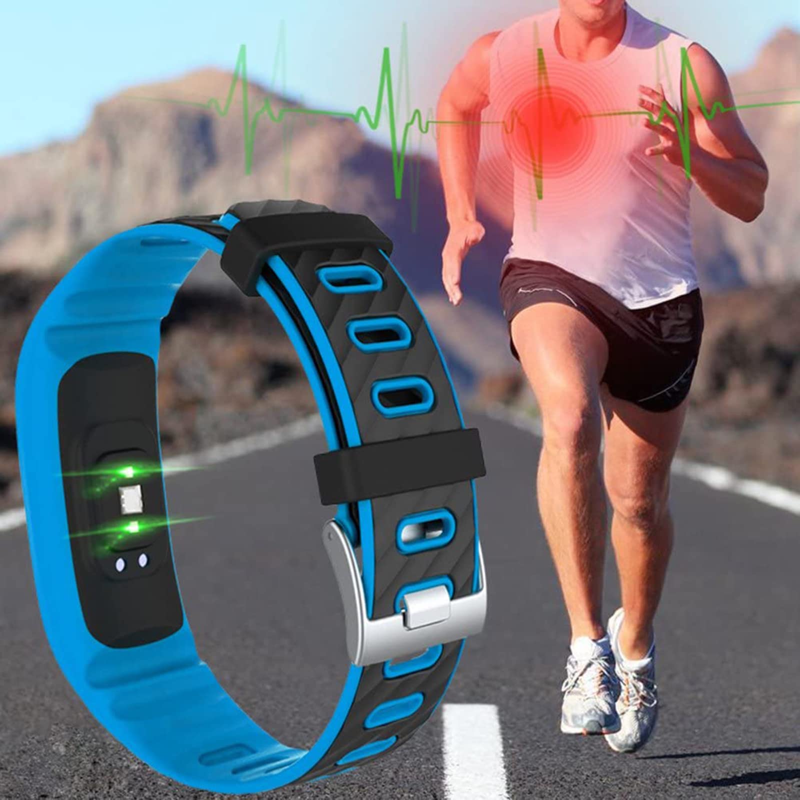 Smartwatch Bluetooth. Ip67 wodoodporna modna opaska na nadgarstek dla mężczyzn kobiet nastolatków. Fitness Tracker bransoletka sportowa krokomierz, ciśnieniomierz tętna do iOS/Android, D