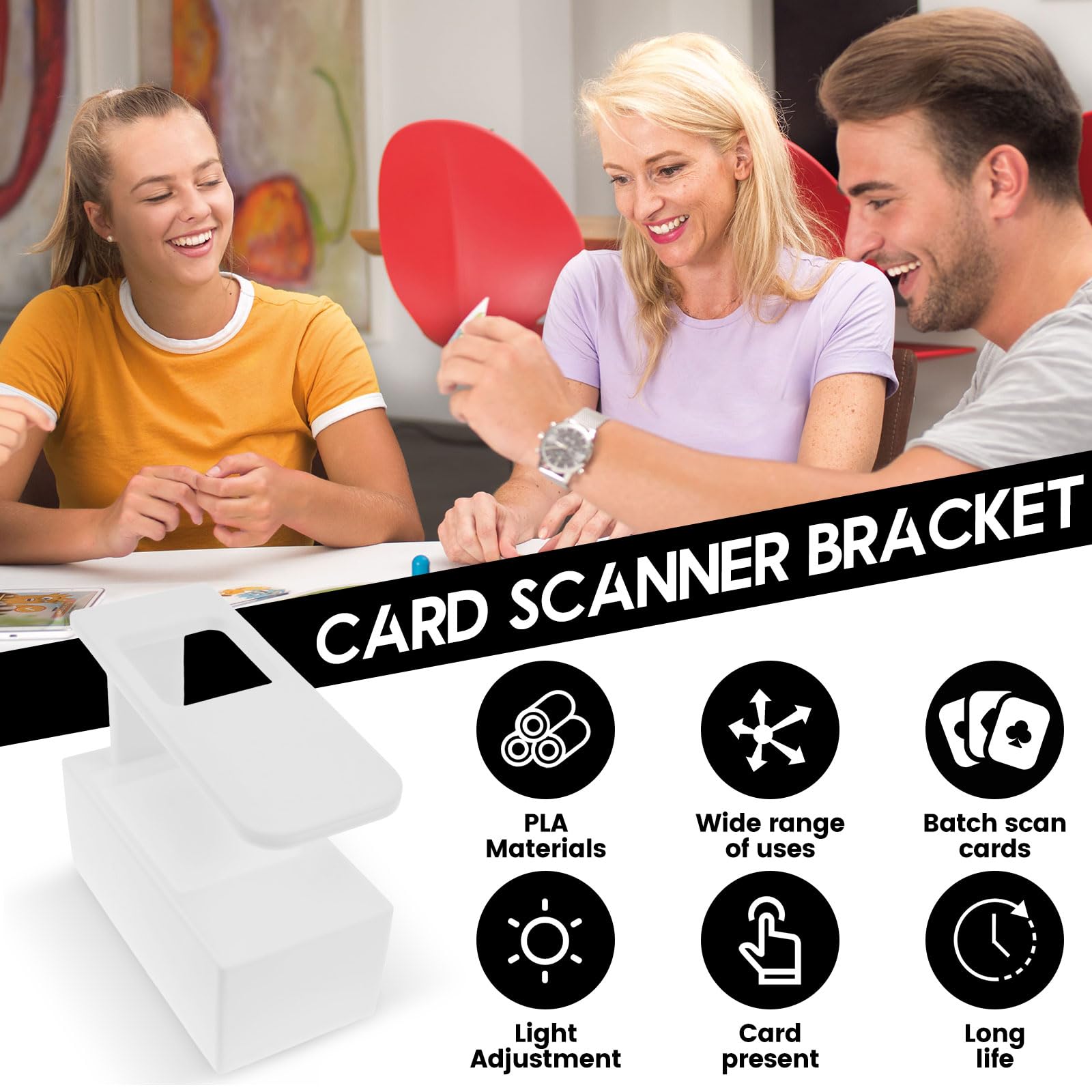 Soporte para escáner de tarjetas de deporte portátil – Escáner – Soporte para escanear rápidamente y comprobar el precio compatible con la caja Mana (extensible)