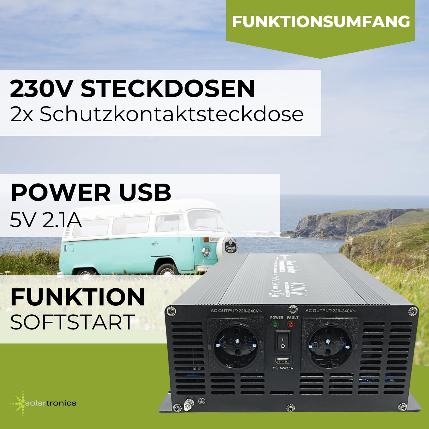 Convertidor de Tensión 4000 Vatios 12-230V