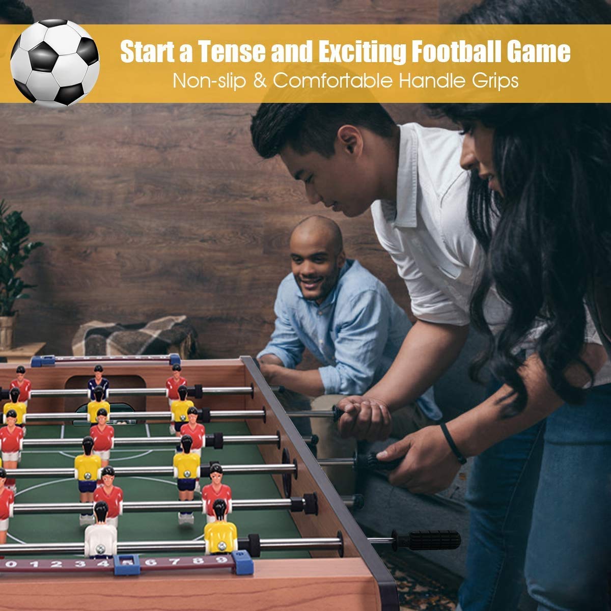 Magicwand® Portable 6 Rod Foosball Soccer Game Table Set for Kids【X-Large】【Pack of 1】【Brown】 - Image 7 thumbnail
