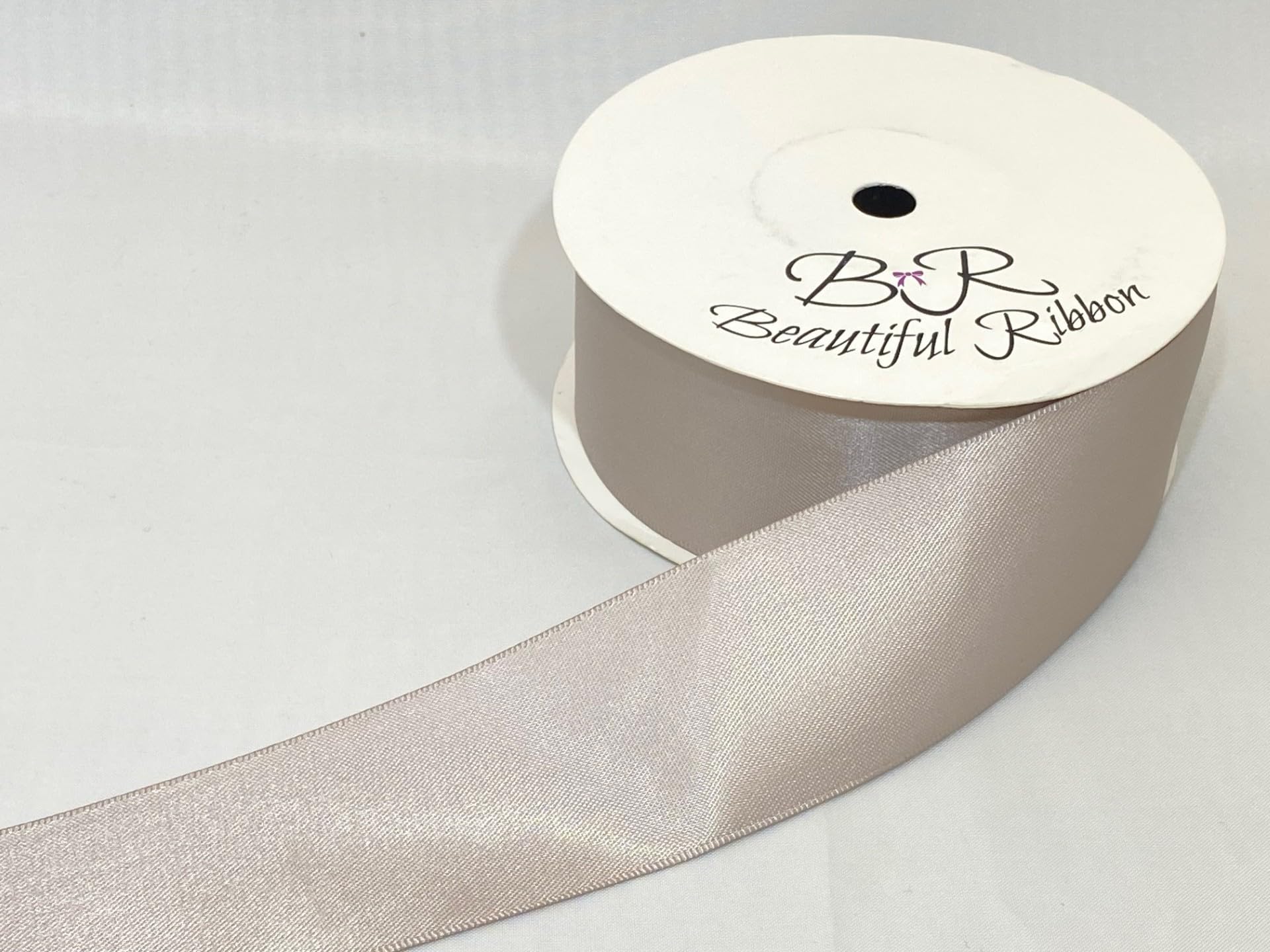 2 metres (Cut from Reel) x 38mm Satin Ribbon Taupe Double Sided 38 mm 3.8cm 1.5" 1.5 Inch