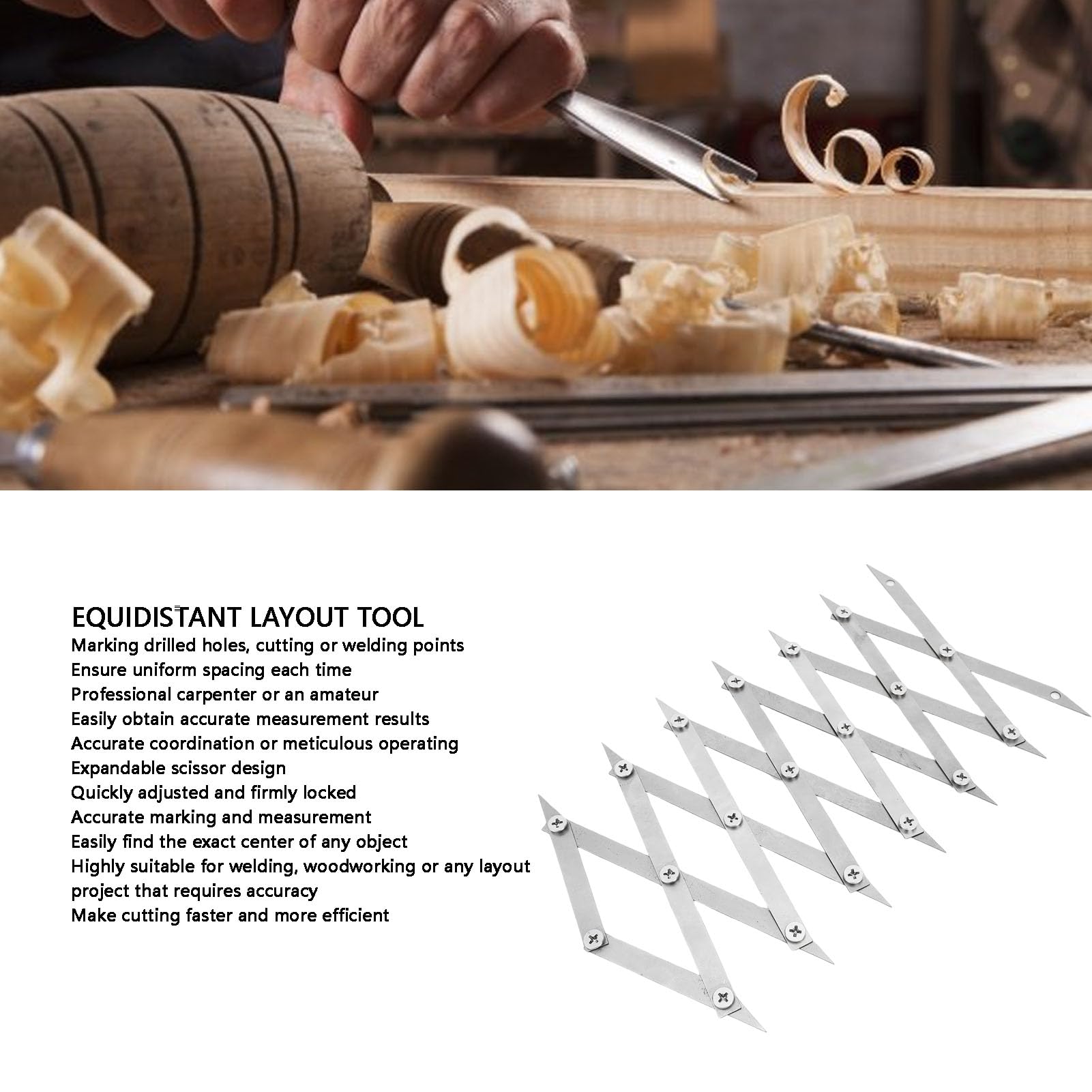 Srliya 7 Points Centre Finder Equidistant Mesur Wood Work Working Soudage Scribe Scribe Center Finding Toalout Tool pour Tuyau