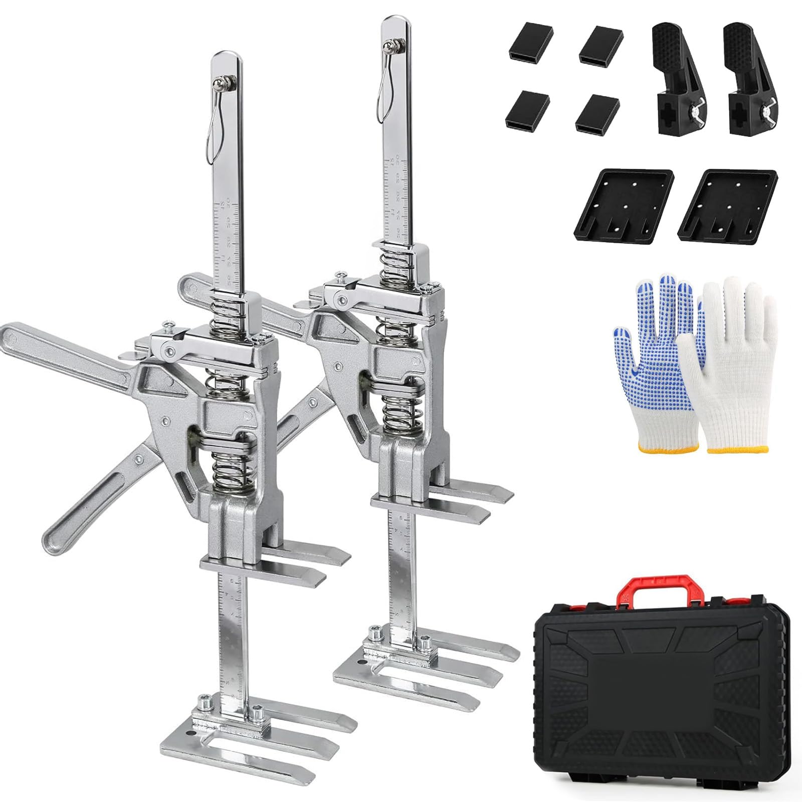 Brazo de Ahorro de Trabajo, 2 Piezas Acero Inoxidable Levantador de Herramientas Manuales con Maleta y Guantes,Control Preciso Lento/Rápido Descenso,Hasta 440 LBS para Muebles,Puertas,Tablas,Armarios