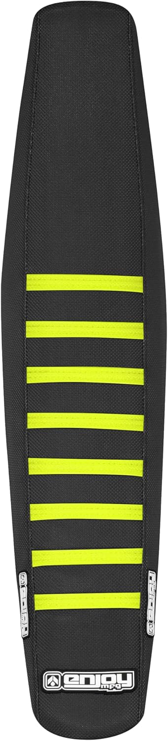 Enjoy Mfg Seat Cover - Compatible with Triumph 2024-2025 TF 250 X TF 450 RC #467 (All Black with Neon Yellow Ribs)