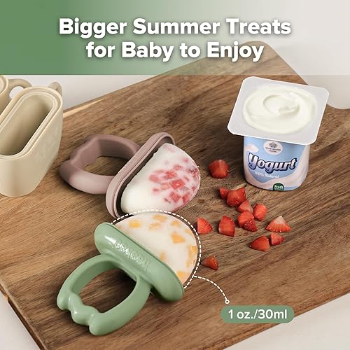 Miniatura 6 de Haakaa Chilly Monster Moldes de paletas de leche materna, moldes de silicona para aliviar la dentición del bebé, sin BPA, máquina de paletas para