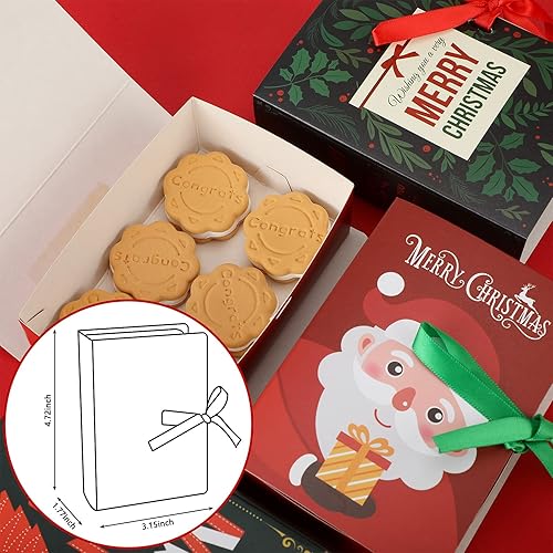 Miniatura 4 de Outus 12 cajas de galletas de Navidad, cajas de chocolate para panadería, cajas para hornear, cajas de lata de galletas, cajas de golosinas para