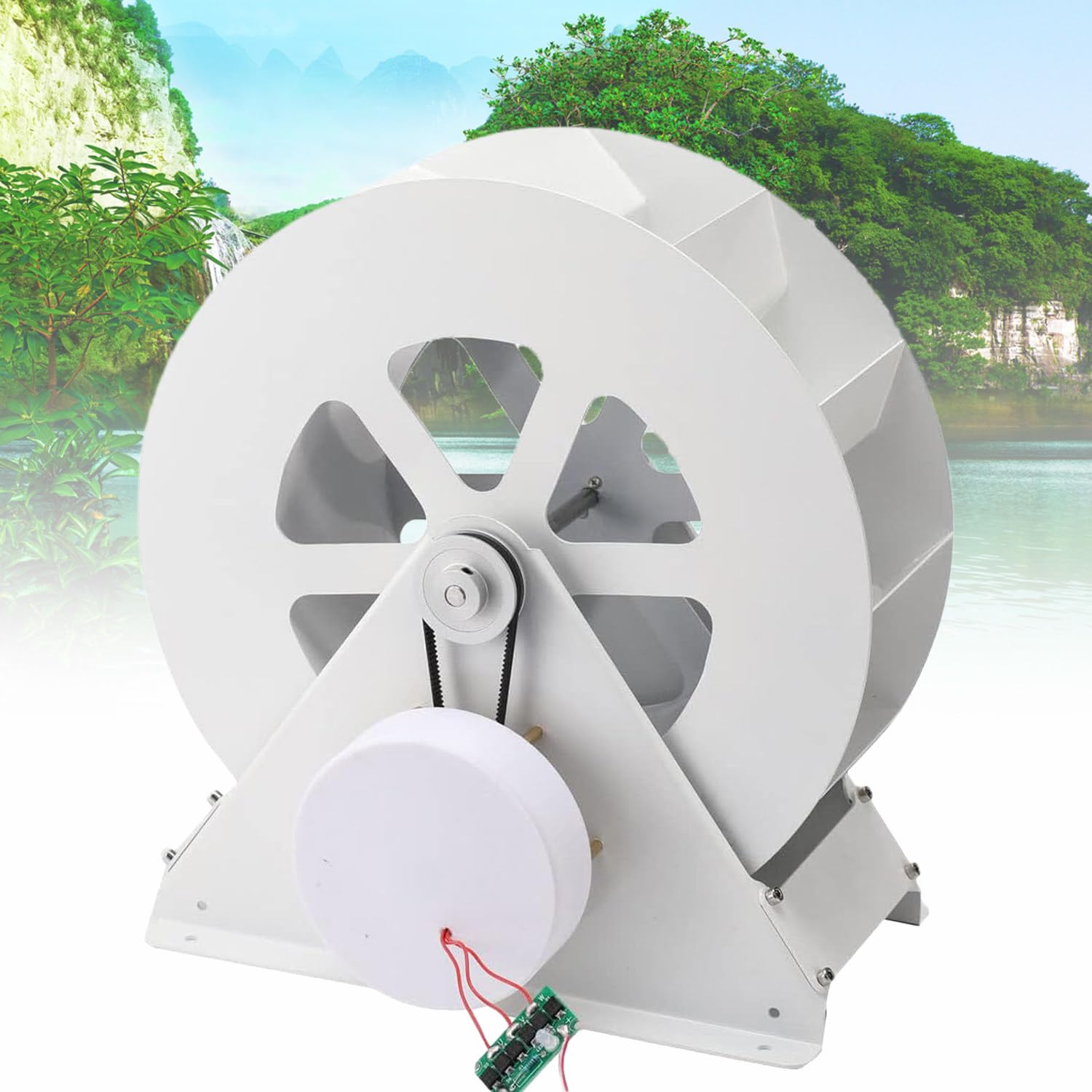Water Turbine Generator, Water Wheel, Hydroelectric Generator, Low Speed Disc Type Power Generation, Outdoor Wind and Water Wheel 100W