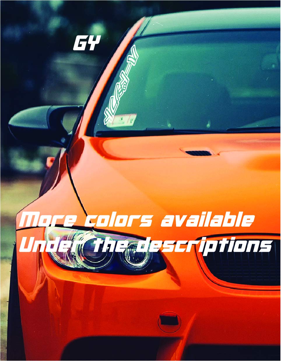 Autocollant Style Japonais Pour Pare-brise Voiture - 100x9 Cm - Couleurs Rouge, Noir, Blanc, Jaune... - 7