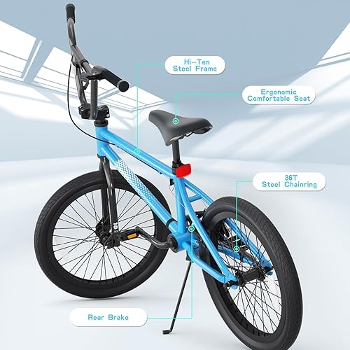 Miniatura 7 de XJD Bicicleta BMX Freestyle, 18 pulgadas, 20 pulgadas, bicicletas para niños y niñas de 5 a 12 años de edad, nivel principiante a ciclista avanzado,