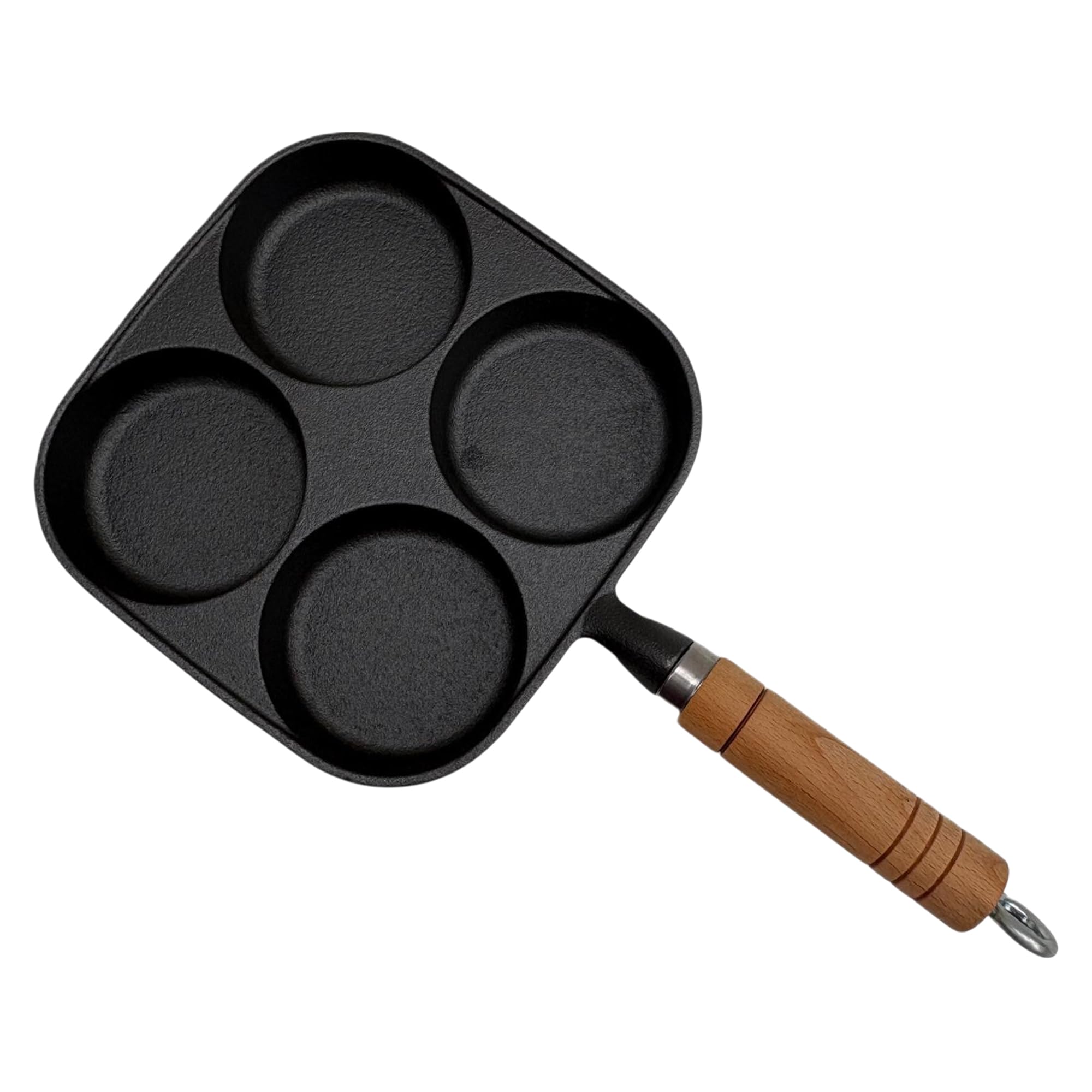 4-Cup Burger Cast Iron Pan – 𝗦𝗞𝗜𝗟𝗟𝗘𝗧 𝗕𝗥𝗘𝗔𝗞𝗙𝗔𝗦𝗧 𝗣𝗔𝗡 for Eggs, Pancakes & Crepes, Versatile Frying Pan for All Heat Sources