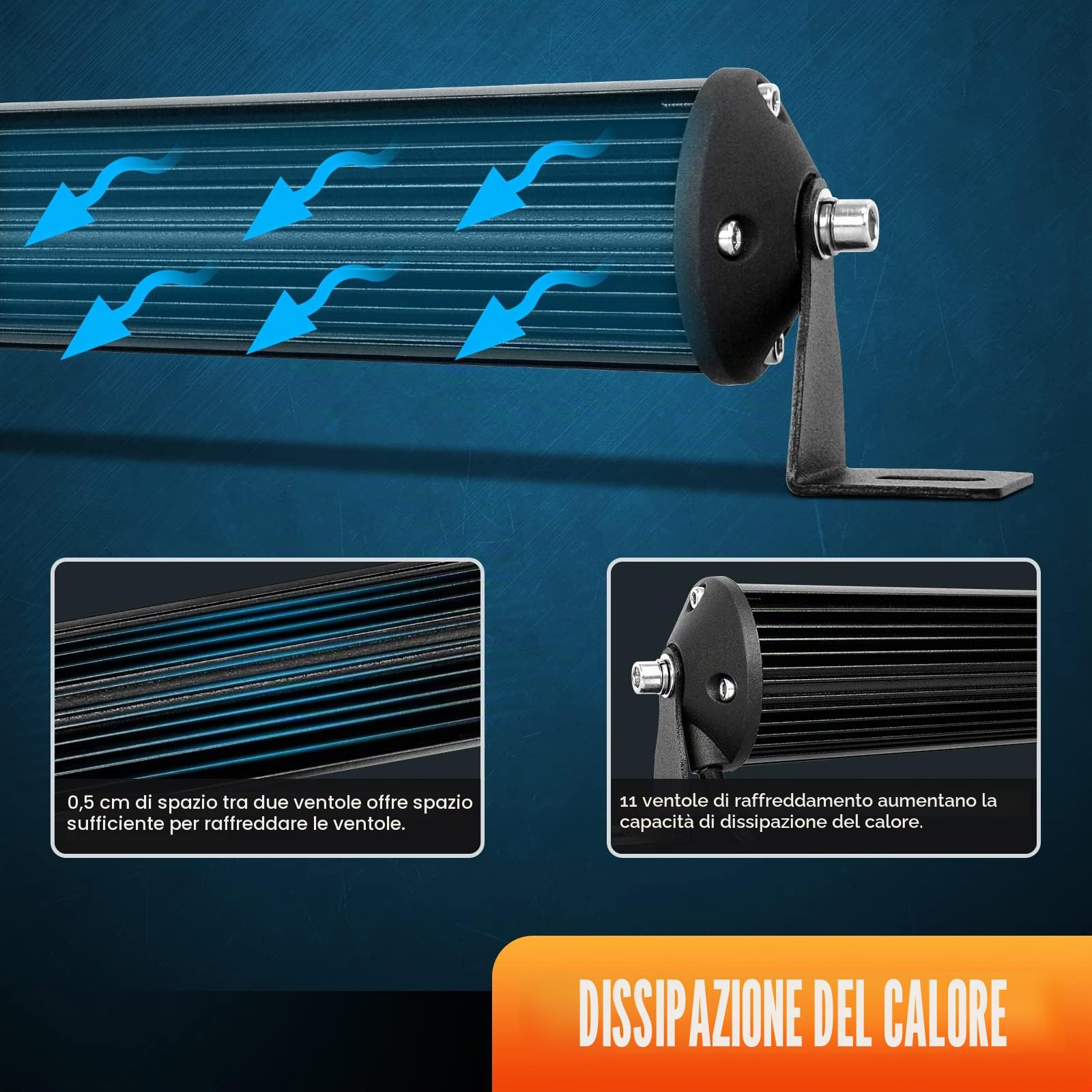 RIGIDON 61cm 24 pollici 216W Barra LED Fuoristrada, Barra Luce Led 12V 24V, Fari di Profondità Combinata Faretto Fendinebbia Faro da Lavoro Led per Auto Camion Trattore 4x4 SUV ATV UTV Veicoli