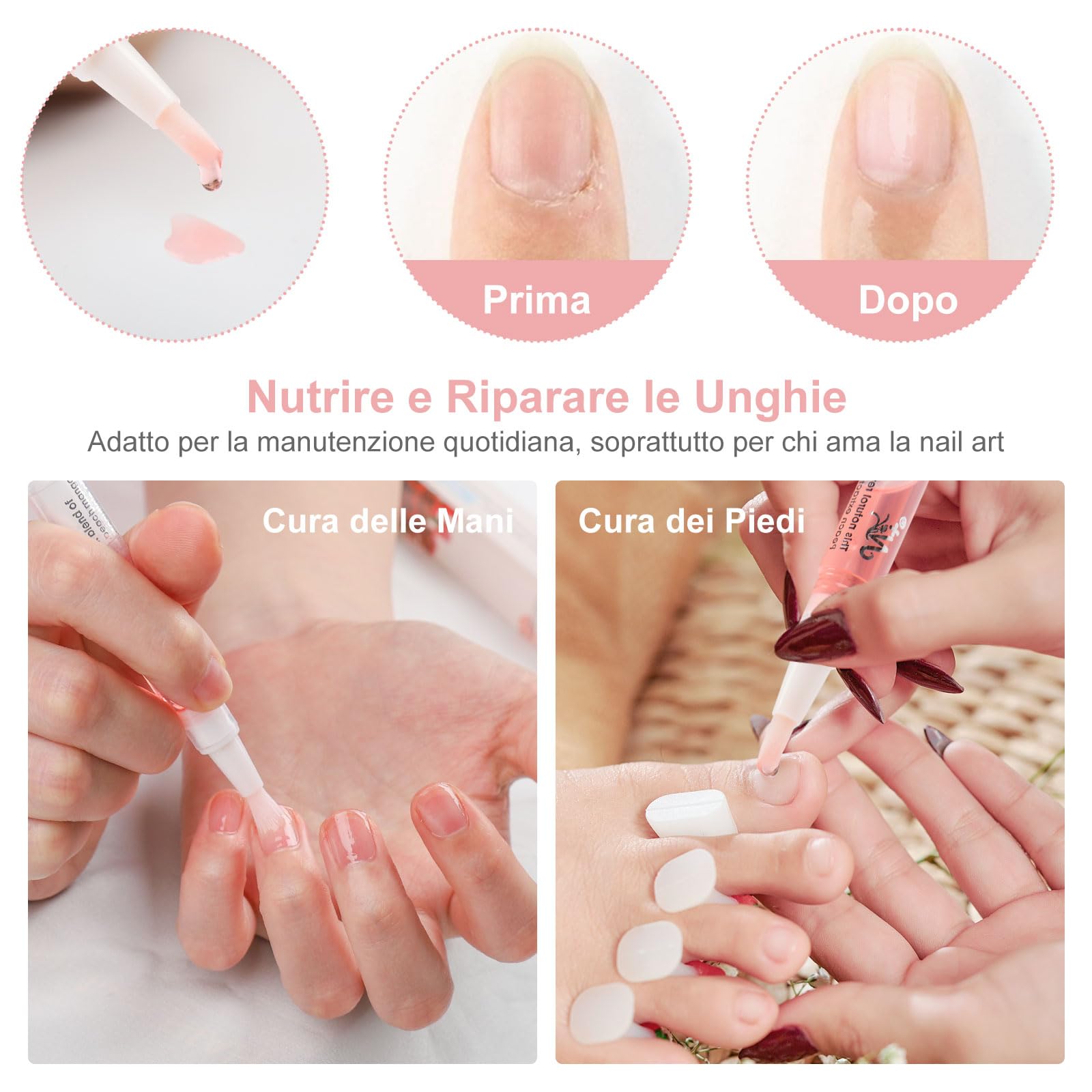 AISEELY Olio Nutriente per Cuticole Unghie - Set da 15 Penne per Manicure/Pedicure, per Riparare e Idratare Cuticole Secche e Unghie Screpolate