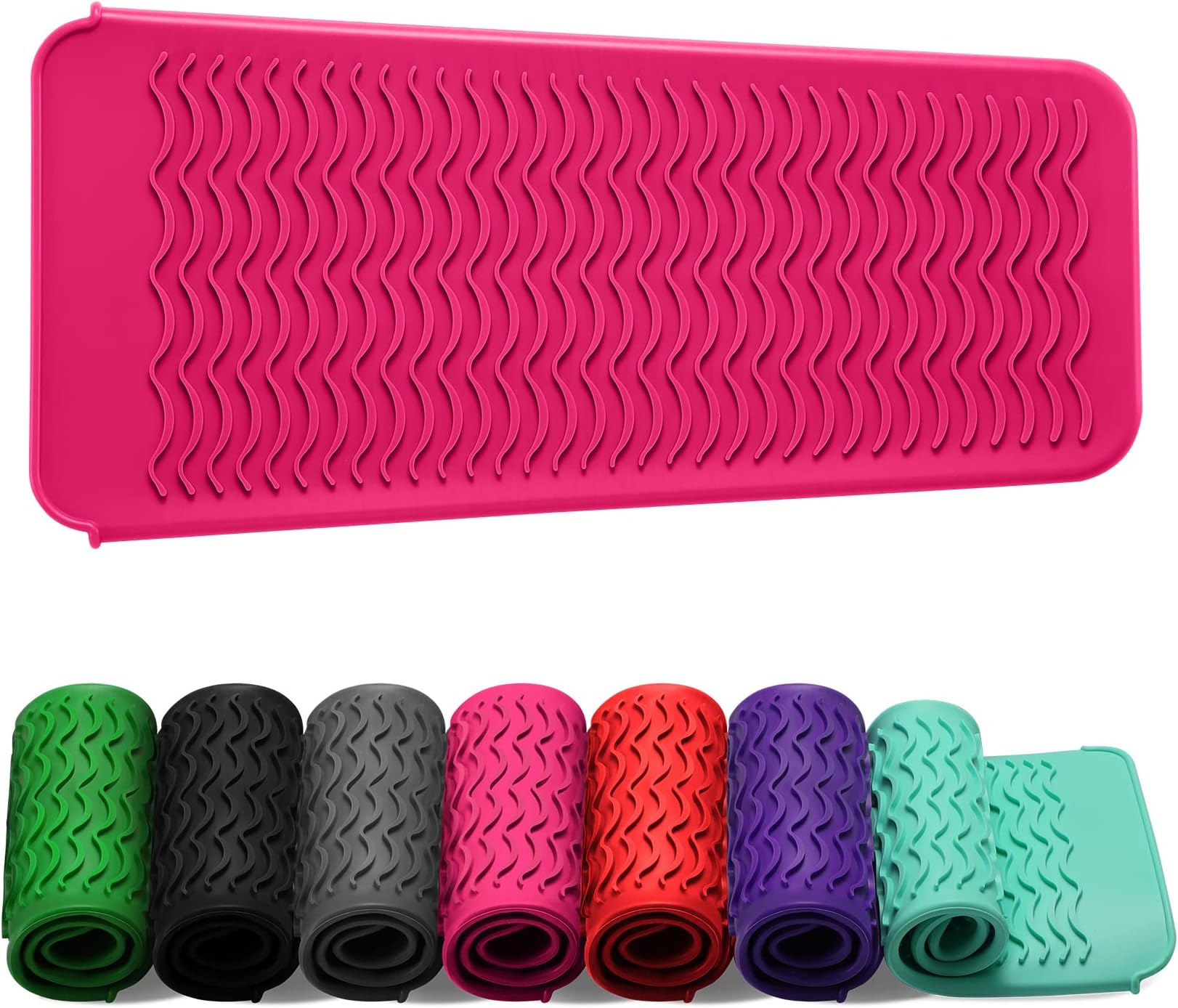 ZAXOP Resistant Silicone Mat Pouch for Flat Iron, Curling Iron,Hot Hair Tools.(Hotpink)