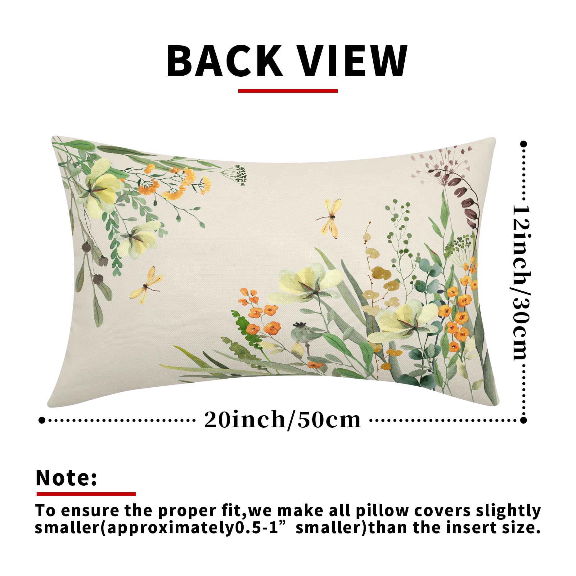 XPHZZL Set di 2 fodere per cuscino 30 x 50 cm Fodere per cuscino morbide con farfalle decorative Fodere per cuscino per divano, letto, giardino
