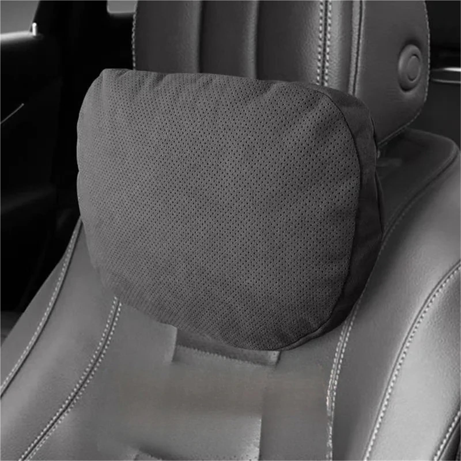 Zagłówek samochodowy z podparciem szyi, pasujący do Maybach Design S Class, miękki, uniwersalny, regulowany Poduszka na Zagłówek Samochodowy(Black-Waist)