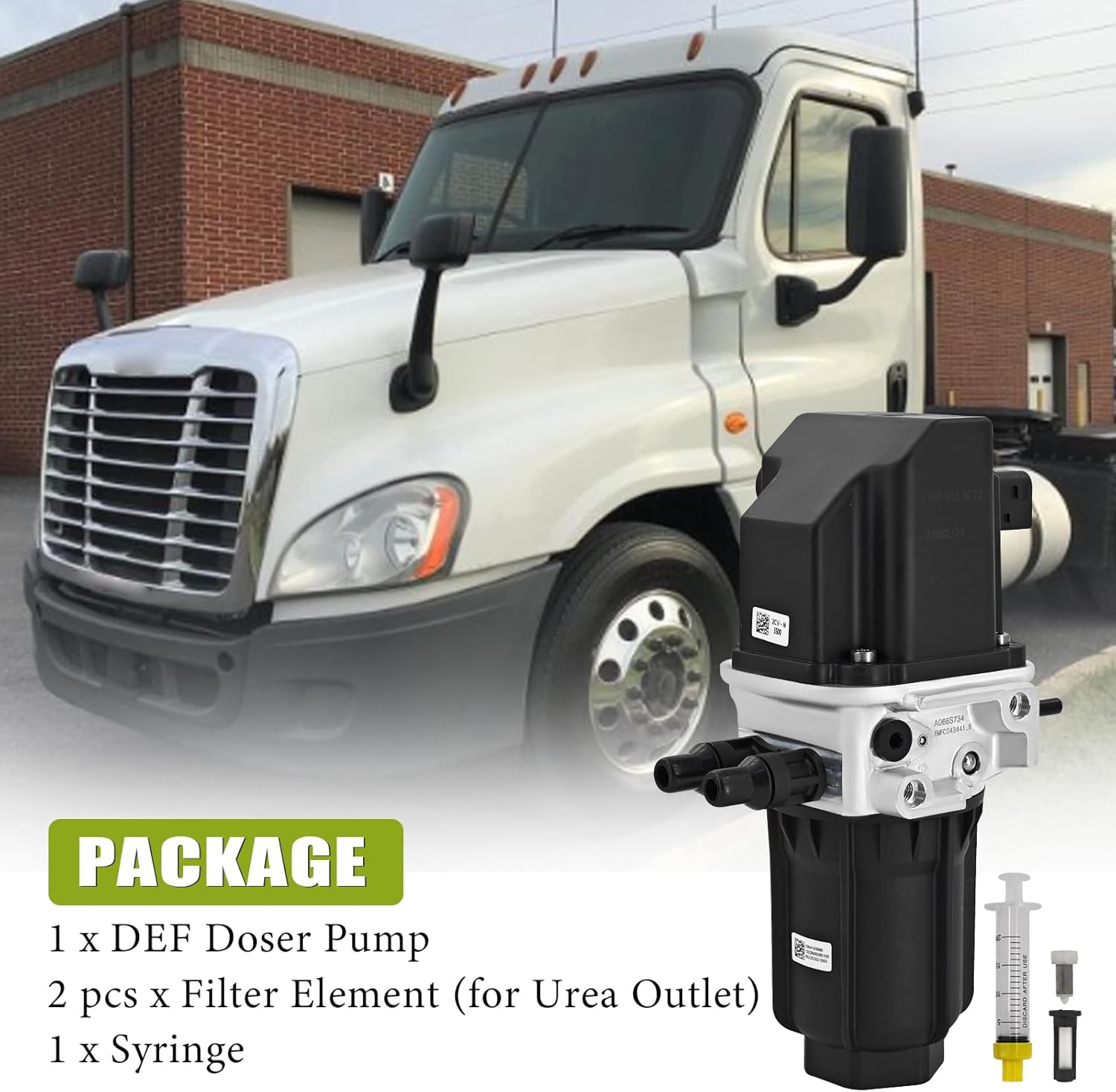 DEF Pump Diesel Emission Fluid Pump Replacement for Freightliner Cascadia 2017-2023 Replacement for Detroit DD13 DD15 EURO 6 Single Plug A0001409678 A066S734 WH250580 A0001407278 A0001408078