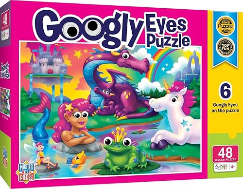 Vista 23 de MasterPieces Rompecabezas de 48 piezas para niños de más de 4 años, tiburón lil con ojos salteados, juego educativo y divertido, idea de regalo