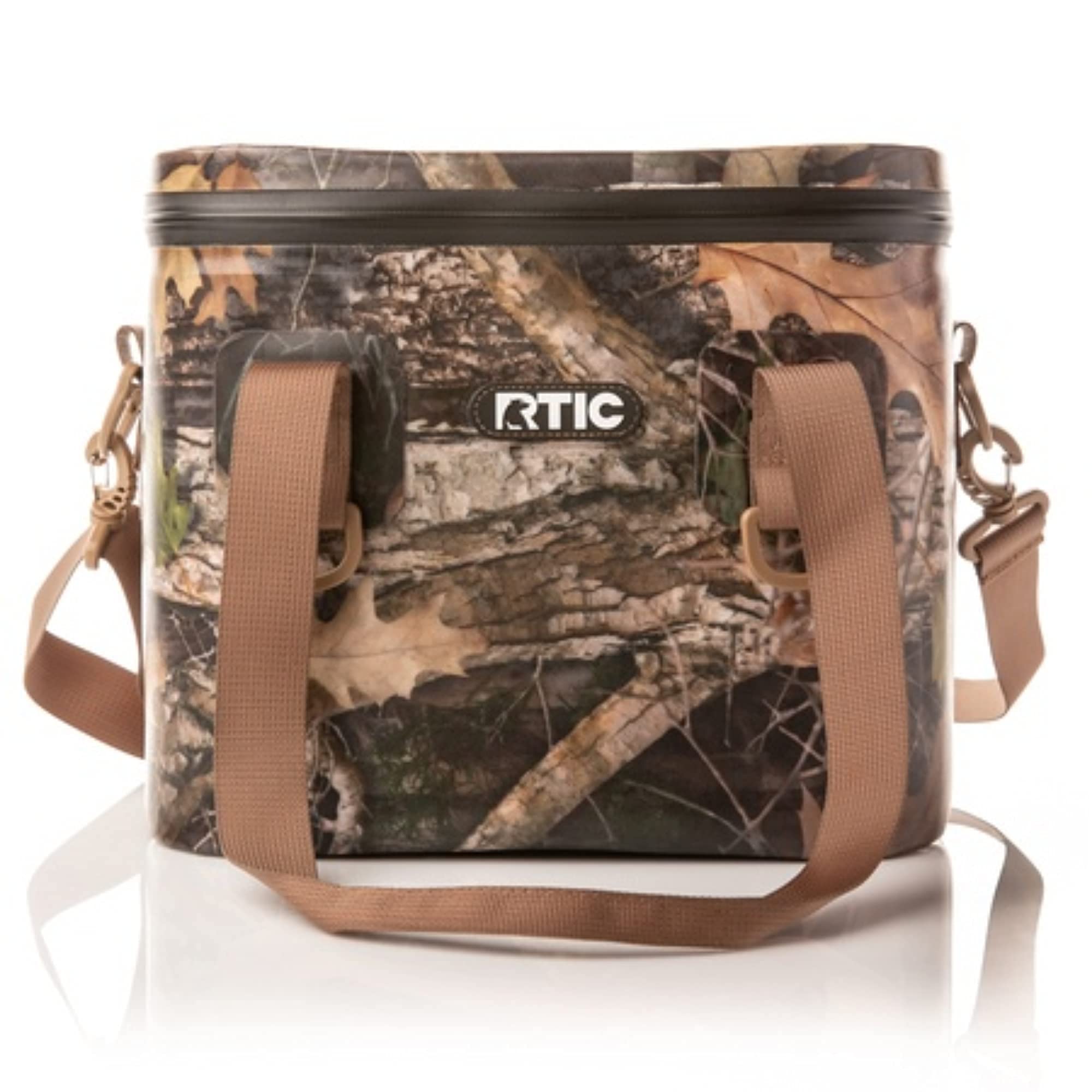 RTIC Soft Cooler 8, Camo, Insulated Bag, Leak Proof Zipper, Keeps Ice Cold For Days