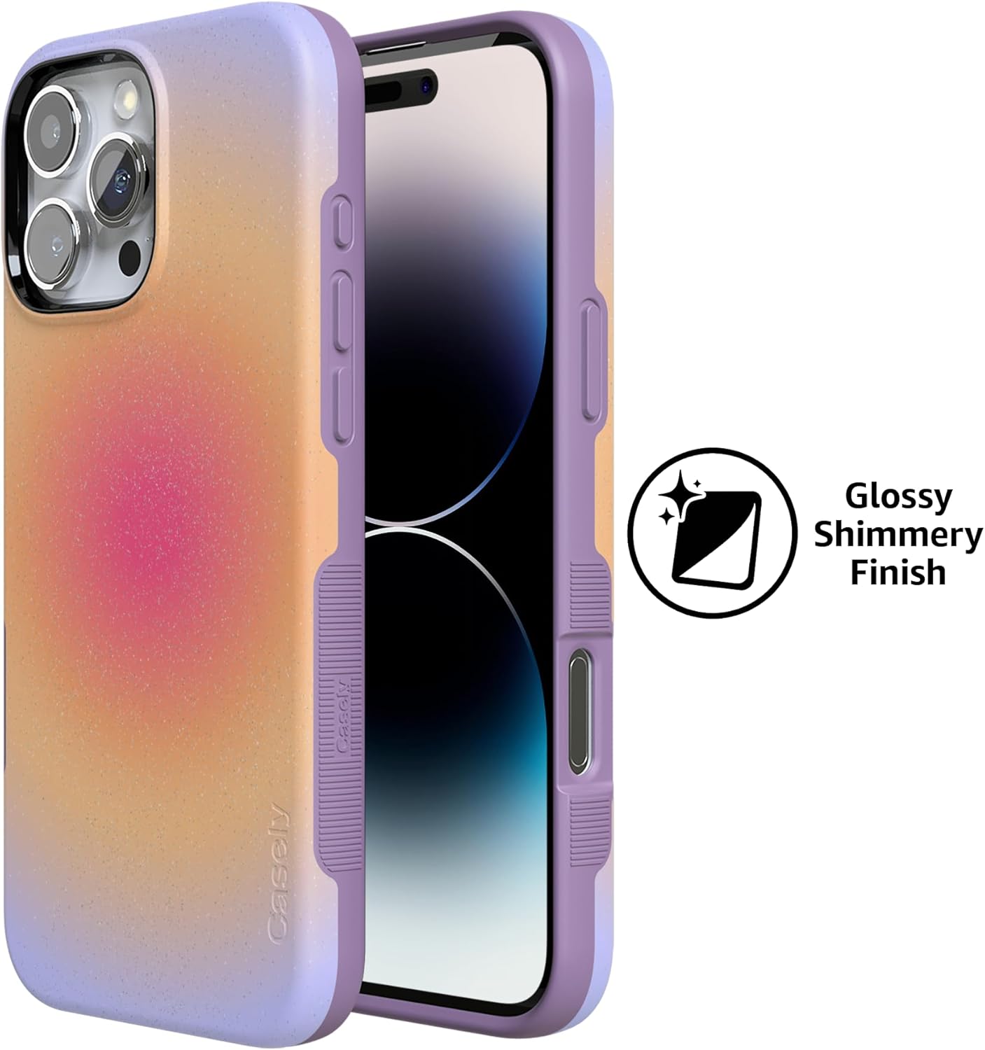 Casely iPhone 16 Pro Max Case | Sunset Halo | Rainbow Aura | Bold Protective Design | MagSafe Compatible Design