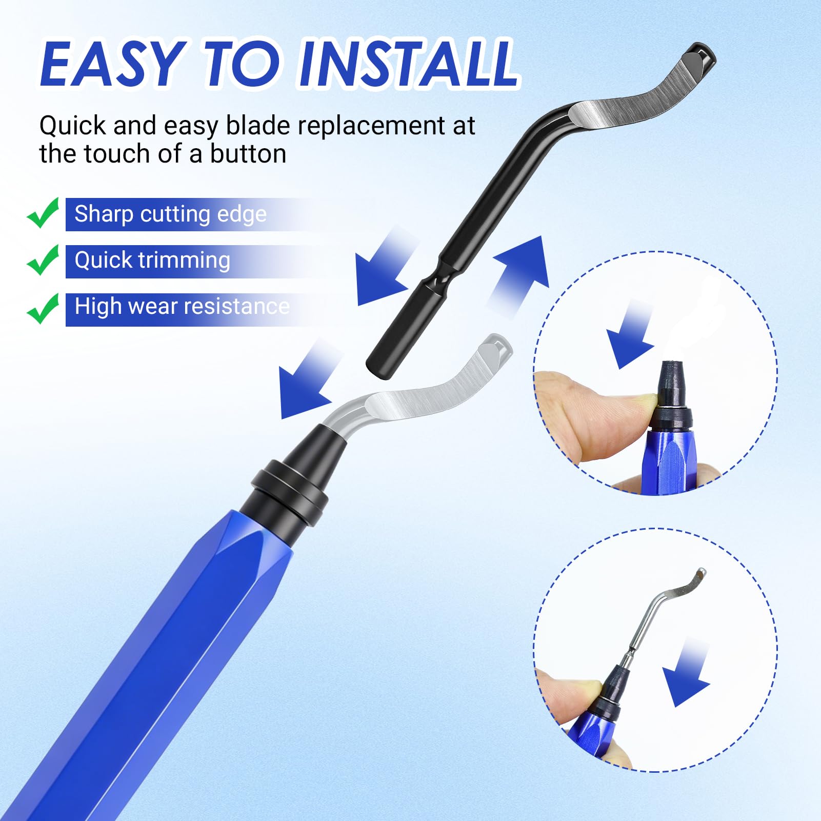 Kit de Desbarbado Manual con 10 Cuchillas, 5 Limas y Alicate de Corte para Metal, Plástico, Resina