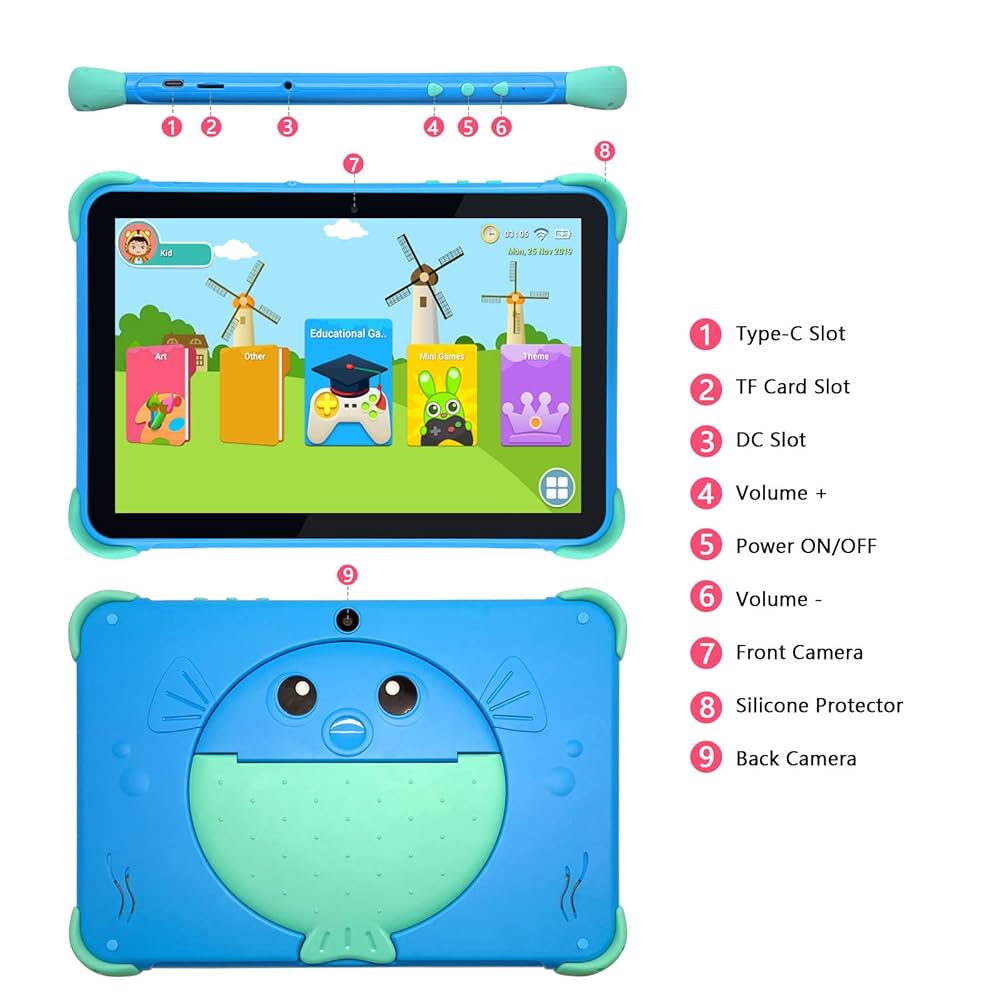 Androidタブレット 10インチ　お子様用 Plimpton 10インチ タブレット 子供用 Android 14 wi-fi キッズ