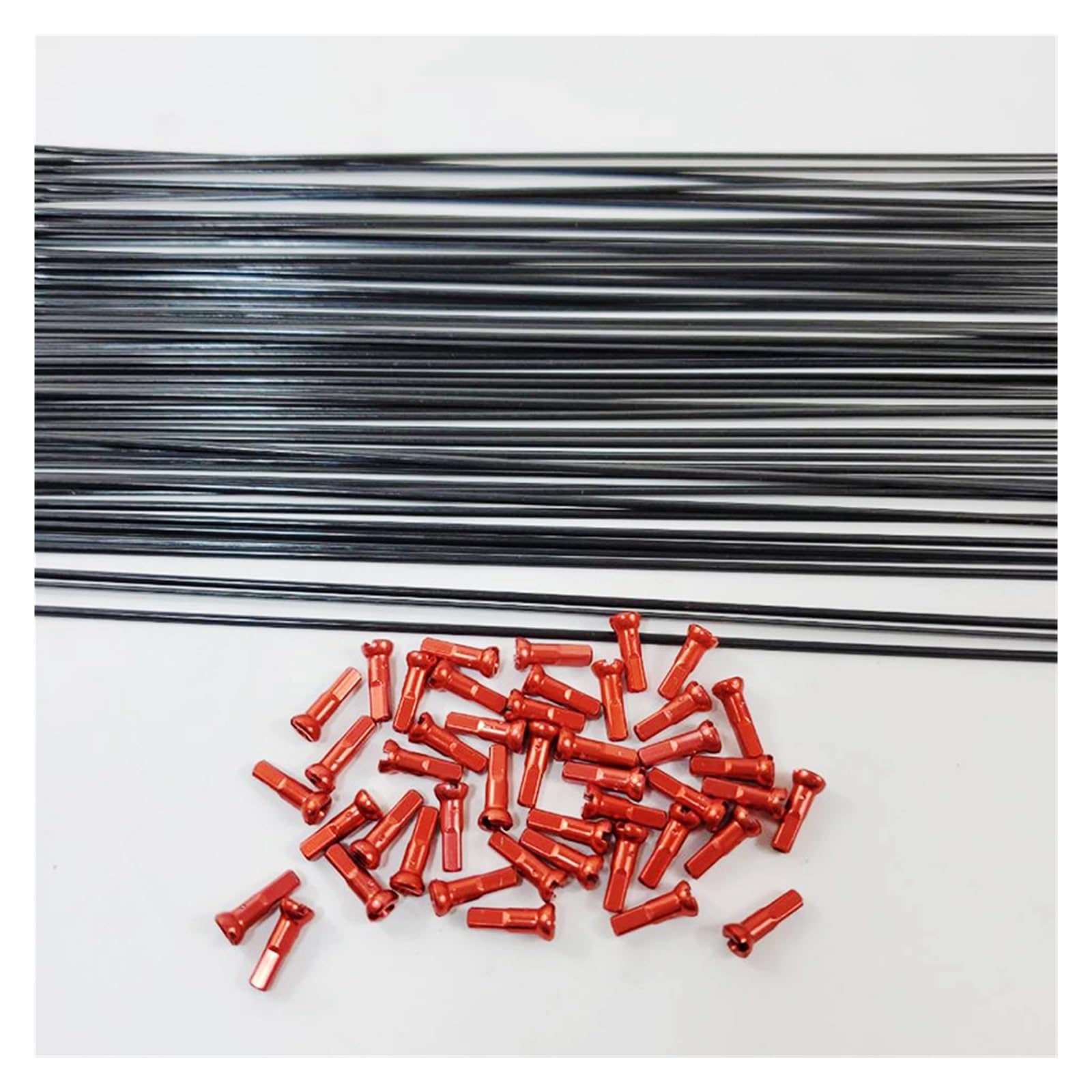 Superleichte gerade gezogene Flache Speichen, Spurweite 14, 2,0 mm, schwarz, 10 Stück/Los, Originalgewinde, kein Schneiden