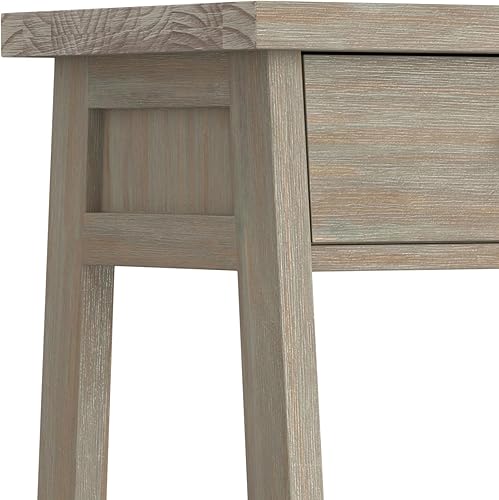 Miniatura 7 de SIMPLIHOME Sawhorse - Mesita de noche de 24 pulgadas de ancho, mesita de noche, madera maciza gris envejecida, rectangular, con almacenamiento, 1