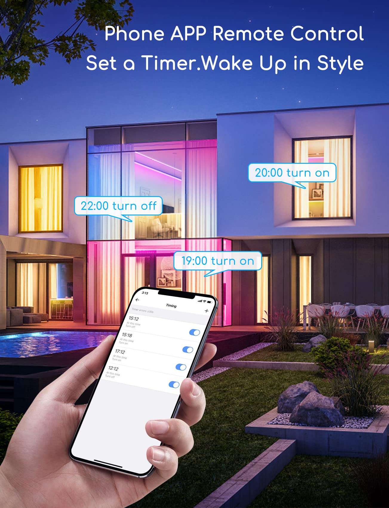 Aigostar Tiras LED 5m Impermeable WiFi Luces Inteligentes RGBW 3000K luz calida, Controlas con App y IR Control Remoto. Compatible con Alexa, Google Assistant.