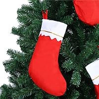 Vista 5 de CCINEE 12 medias de Navidad de fieltro rojo de 15 pulgadas para decoración de Navidad