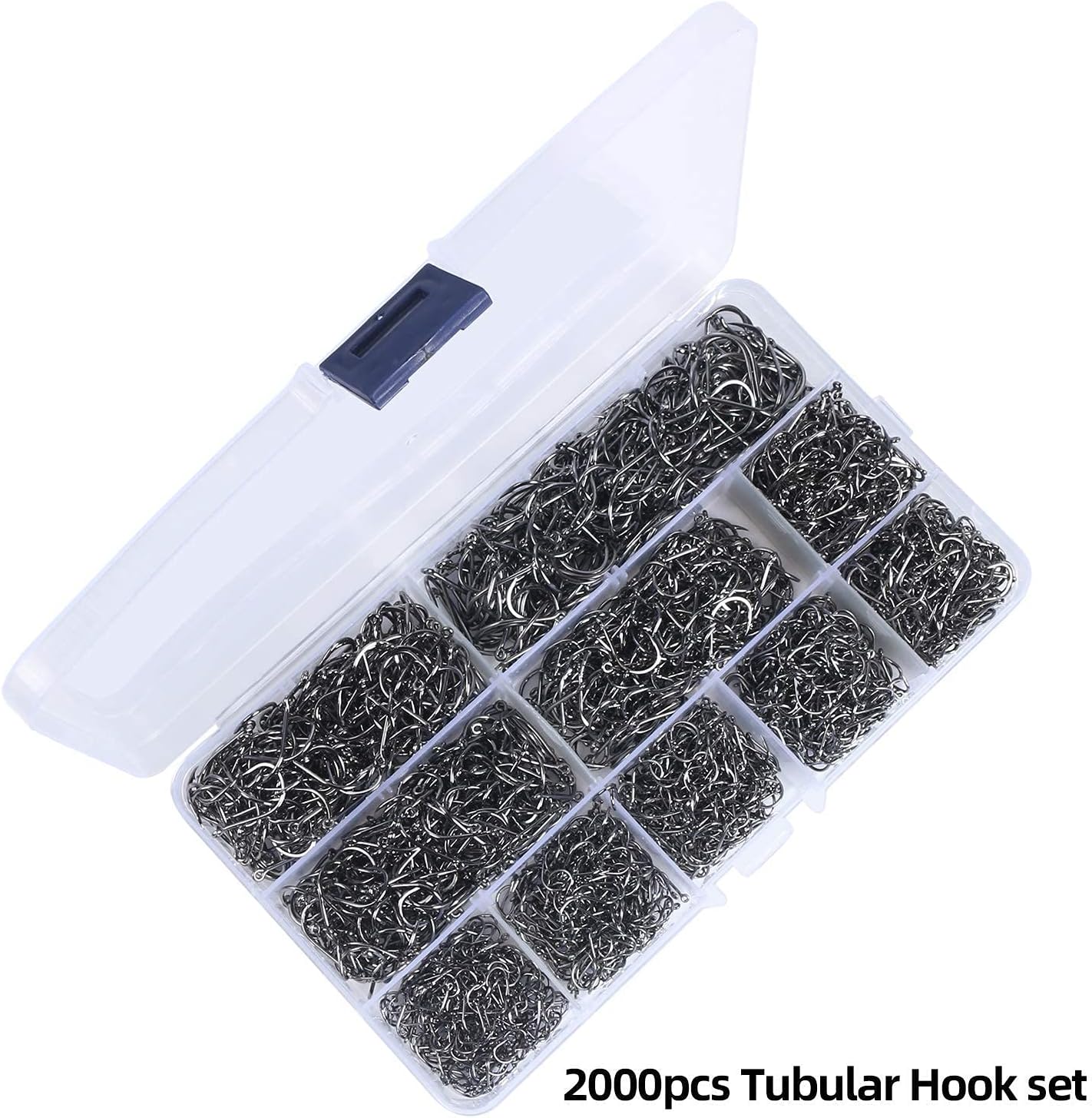 Vodyany 2000pcs Fishing Hooks for Worm,High Carbon Steel Fishing Hook Set for Saltwater and Freshwater,with 10 Sizes Fishing Hooks W/Portable Plastic Box,Fishing Hook with Barb Strong Sharp : Sports & Outdoors