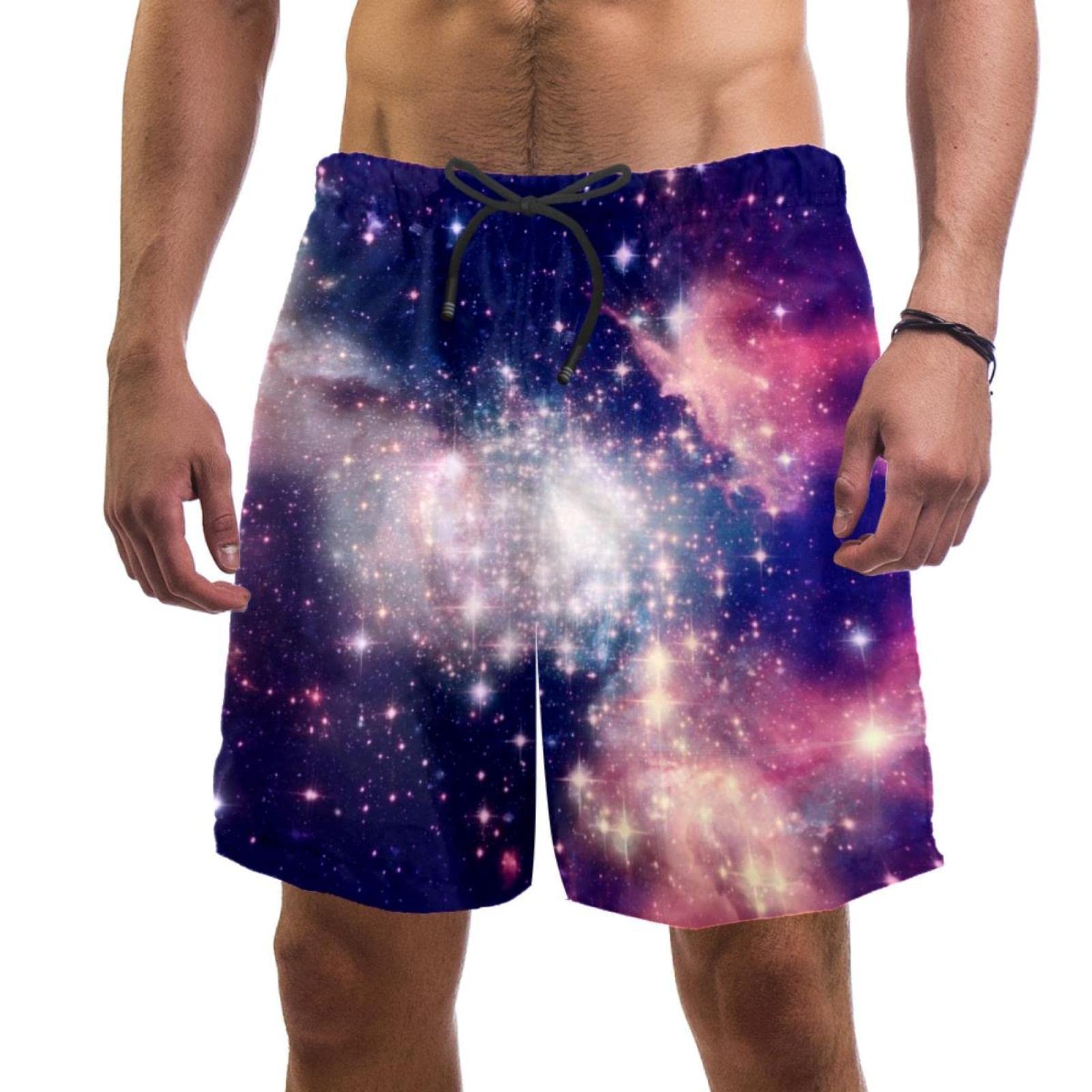 Maillots de bain pour hommes style short de plage imprimé espace