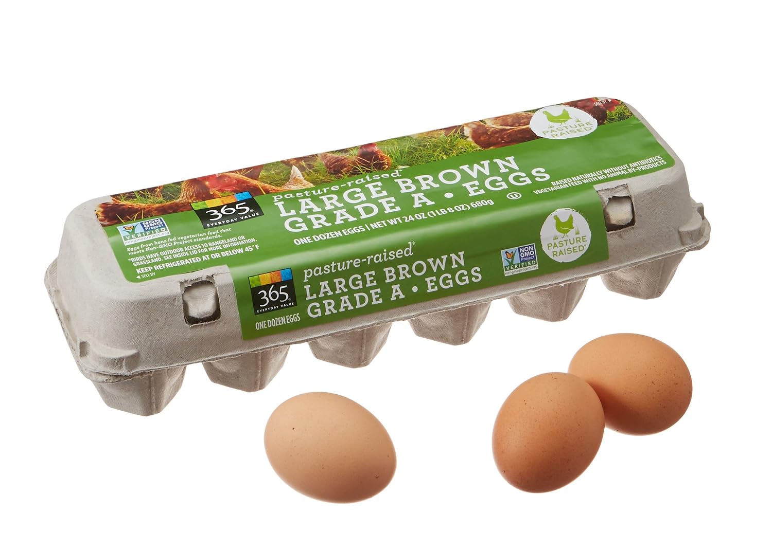365 by Whole Foods Market, Pasture Raised Large Brown Grade A Eggs, 12 ct