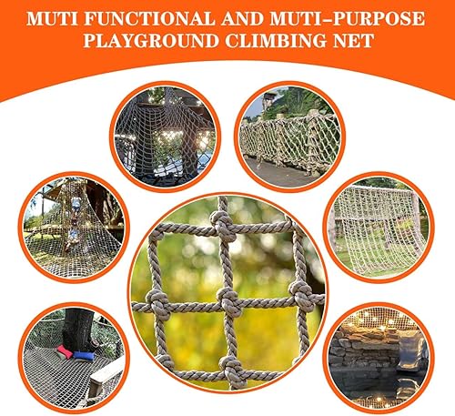 Miniatura 5 de Red de nailon para parque infantil de 3.3 x 6.6 pies, red de carga militar grande de alta resistencia, red de protección de seguridad para niños,