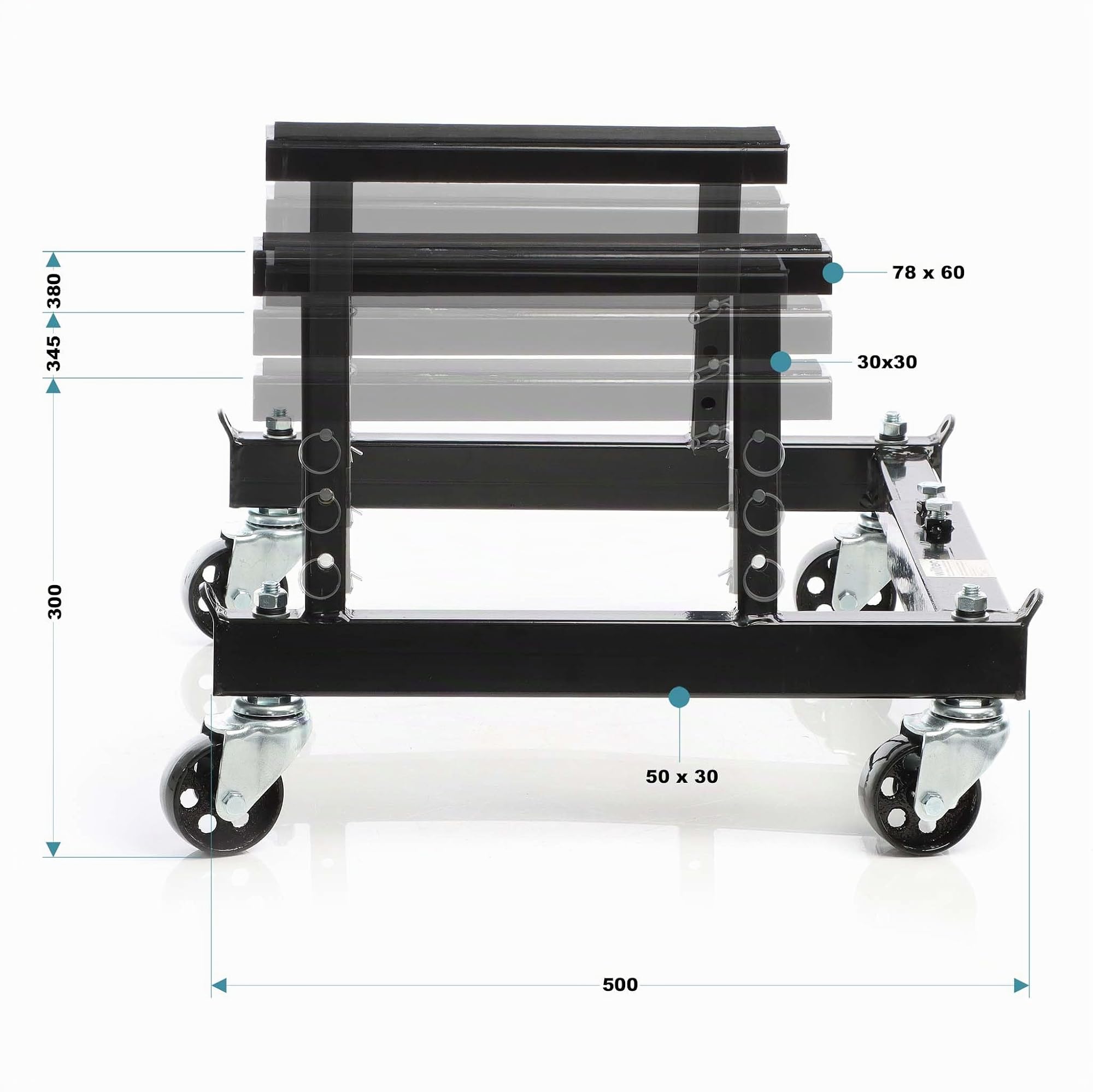 Wiltec Juego de Caballete Elevador para Motos 680 kg y Soporte Set para Motocicletas, ATV y quads Gato Elevador Gato Elevador Moto Gato hidráulico