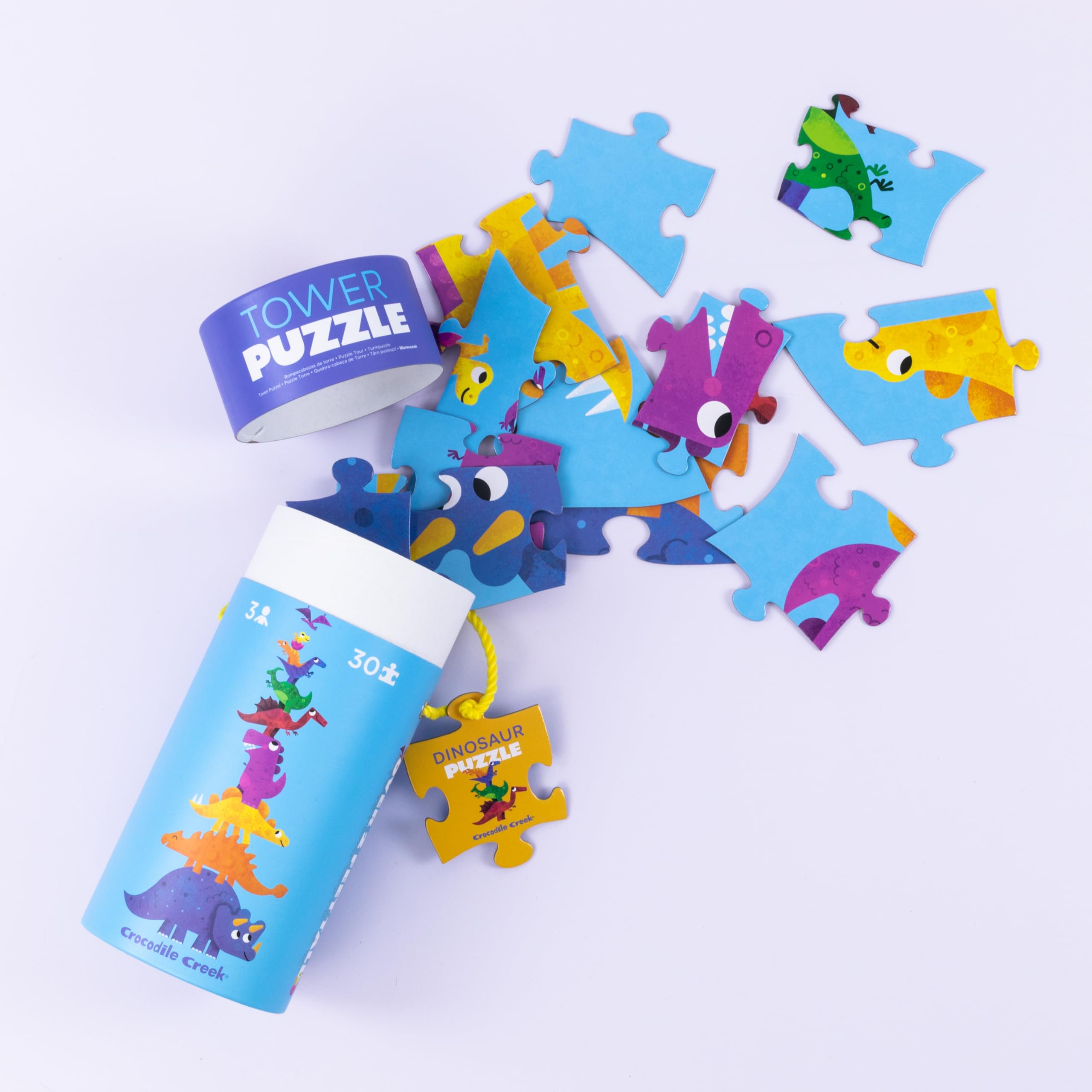 Crocodile Creek 30 Piece Tower Puzzle - Dinosaur Theme Fun and Educational Jigsaw for Boys and Girls Ages 3+ - Image 3