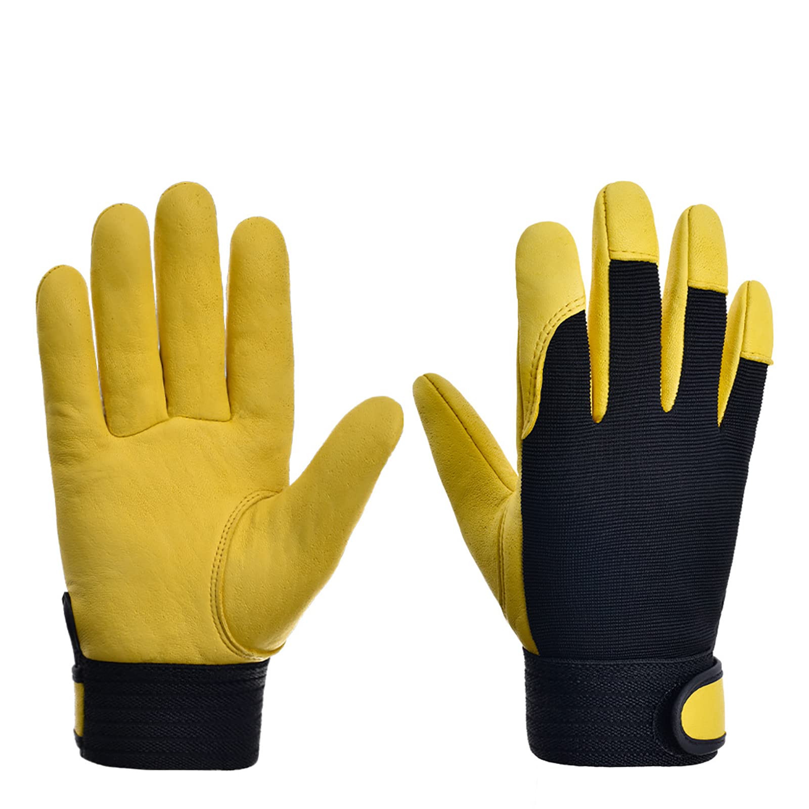 2 Paare Gartenhandschuhe Aus Leder Rindsleder Mehrzweck Arbeitshandschuhe Handschuhe Bauhandschuhe Freien Arbeiten für für Männer und Frauen