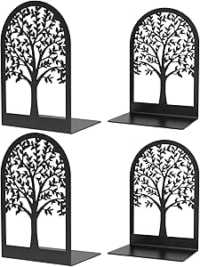 Umikk Book Ends, Metal Bookend, Tree Of Life Bookend For Shelves, Home Decorative Bookends For Heavy Books, Black - View #5