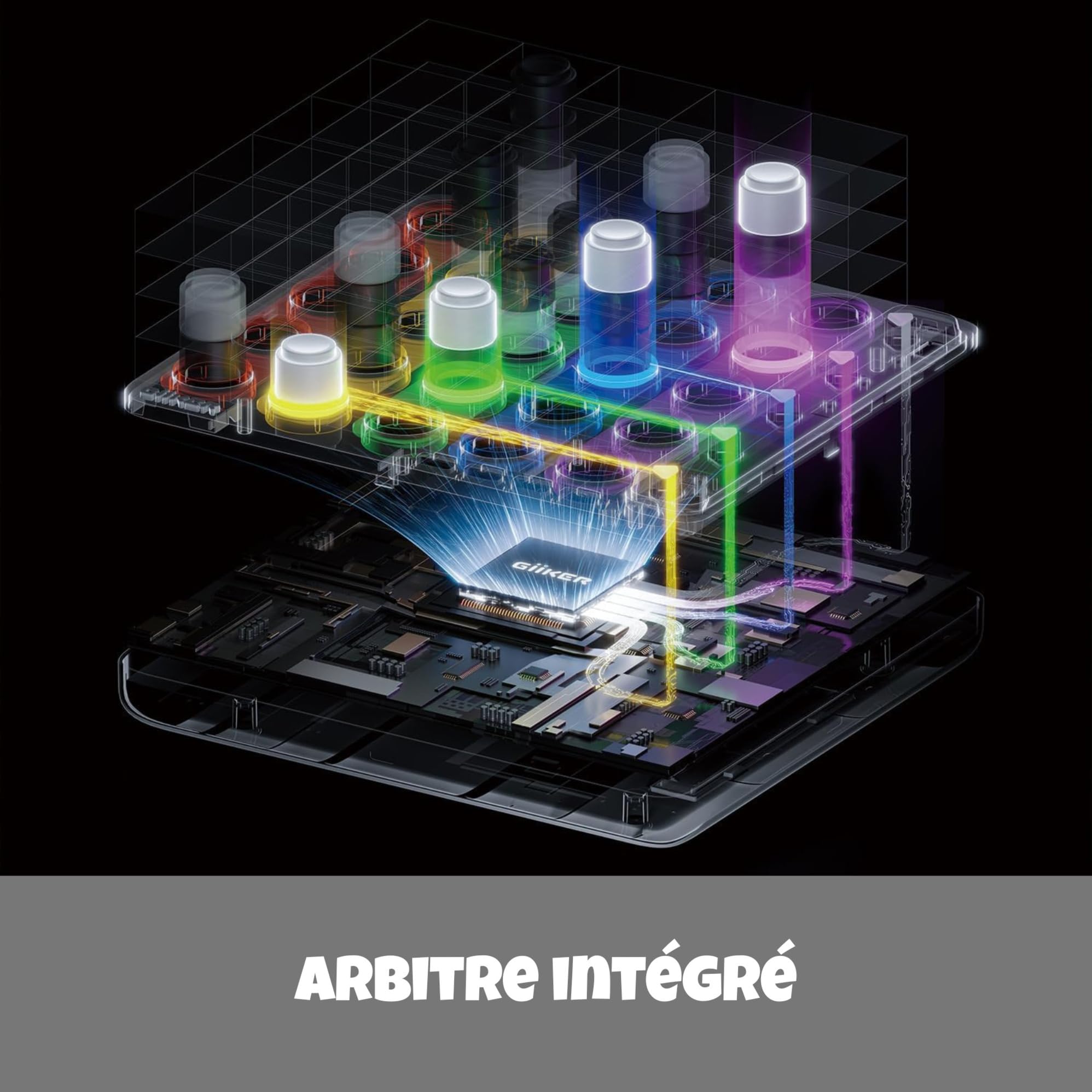 GiiKER Smart Four, Jeu de 4 en Ligne 3D alimenté par l'IA, Jeux de société de stratégie avec Arbitre intégré pour 1 à 2 Joueurs, Jeux de Voyage pour Les 6 à 12 Ans et Plus, Cadeau d'anniversaire
