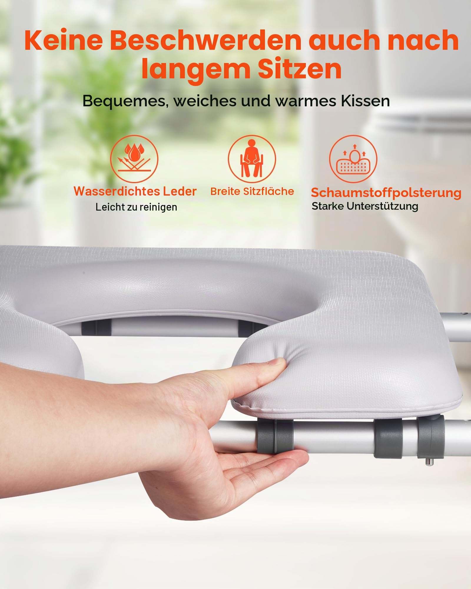 VEVOR Toilettensitzerhöhung Toilettenerhöhung (verstellbare Höhe & Breite) mit Armlehnen & 181 kg Tragkraft & 4 Beinen, erhöhter Toilettensitz für ältere Menschen Senioren Behinderte Schwangere