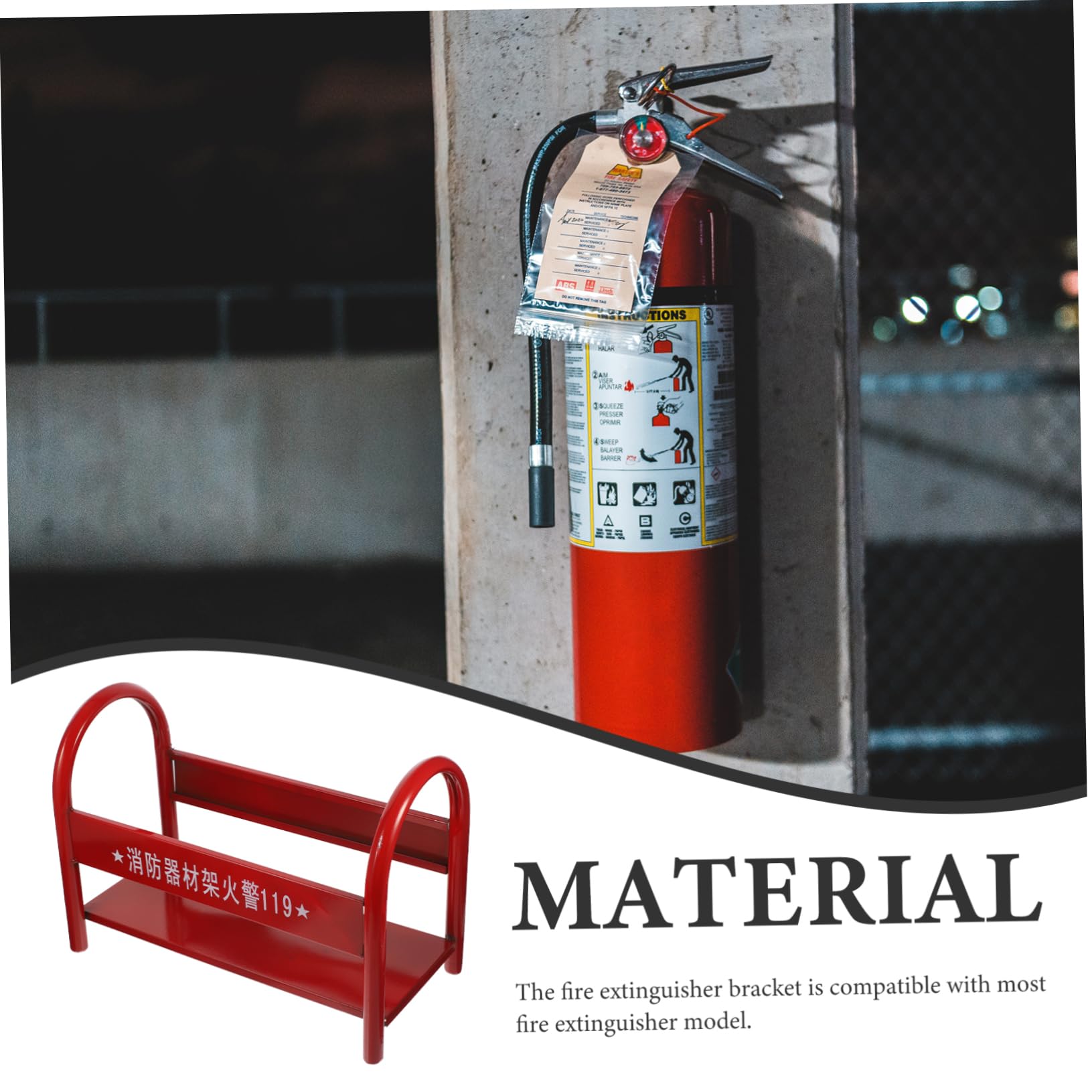 Soporte para Extintores de Incendios de Alta Resistencia Hierro Rojo | Capacidad 2-4kg, Uso en Centro Comercial y Oficina, Estructura Simple Acabado Resistente Estilo Aleatorio