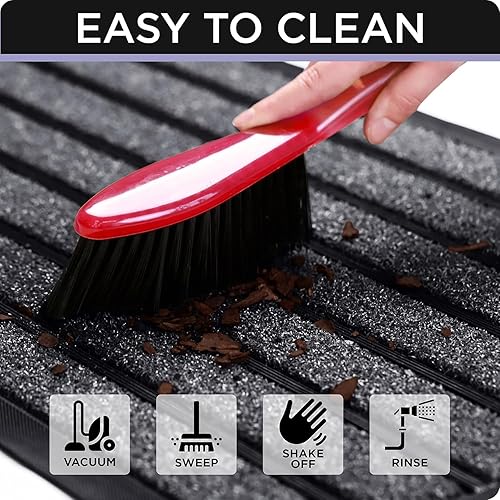 Miniatura 7 de ubdyo Paquete de 2 tapetes resistentes para puerta de entrada al aire libre, tapetes para atrapar la suciedad fangosa, tapetes para puerta delantera