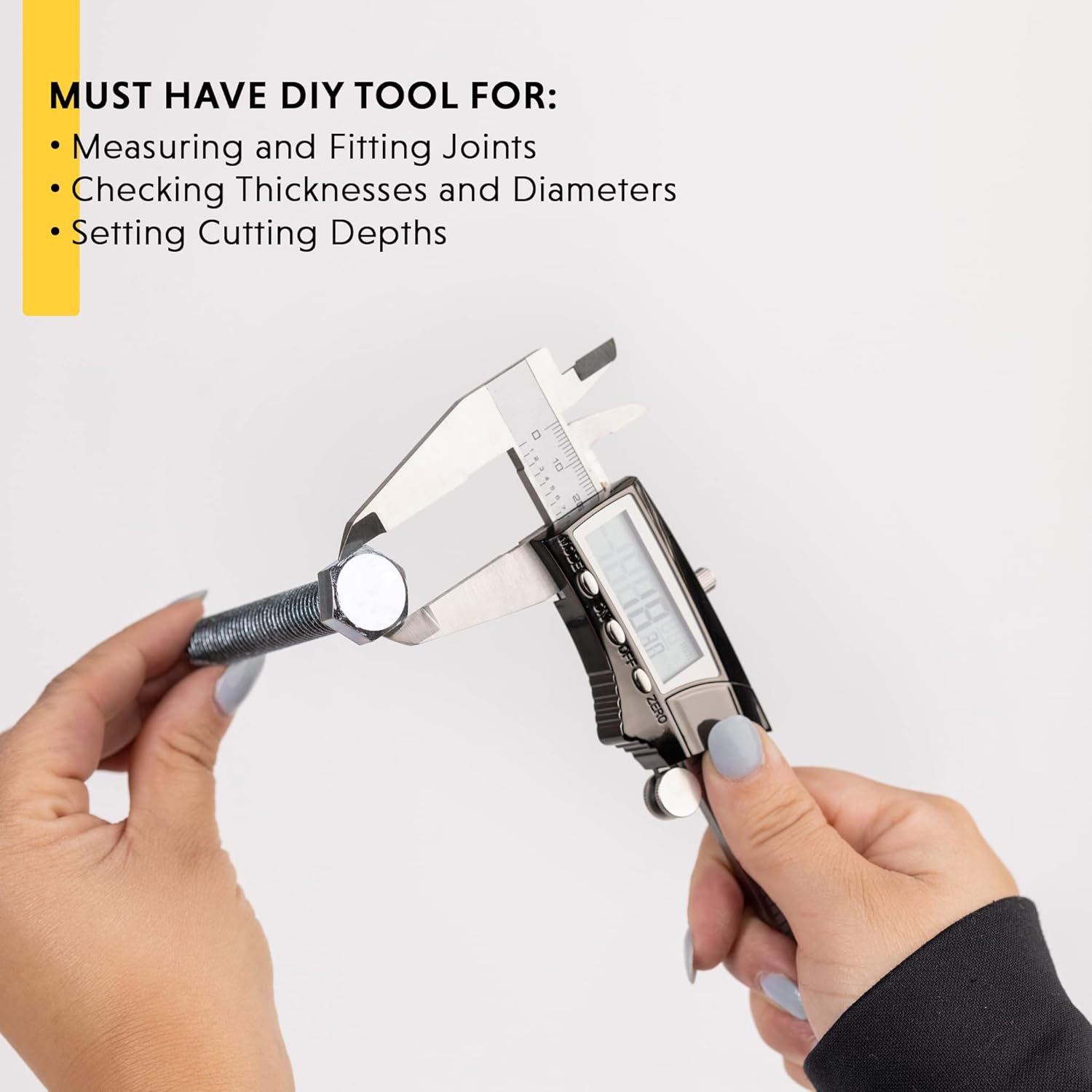 General Tools Digital Caliper 1478 - 8" Caliper Measuring Tool - Stainless Steel Ruler
